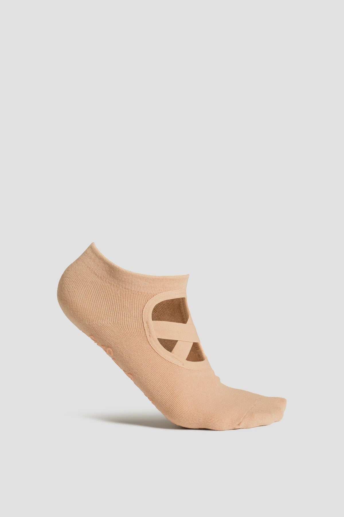 grip socks short in beige by buttonscarves