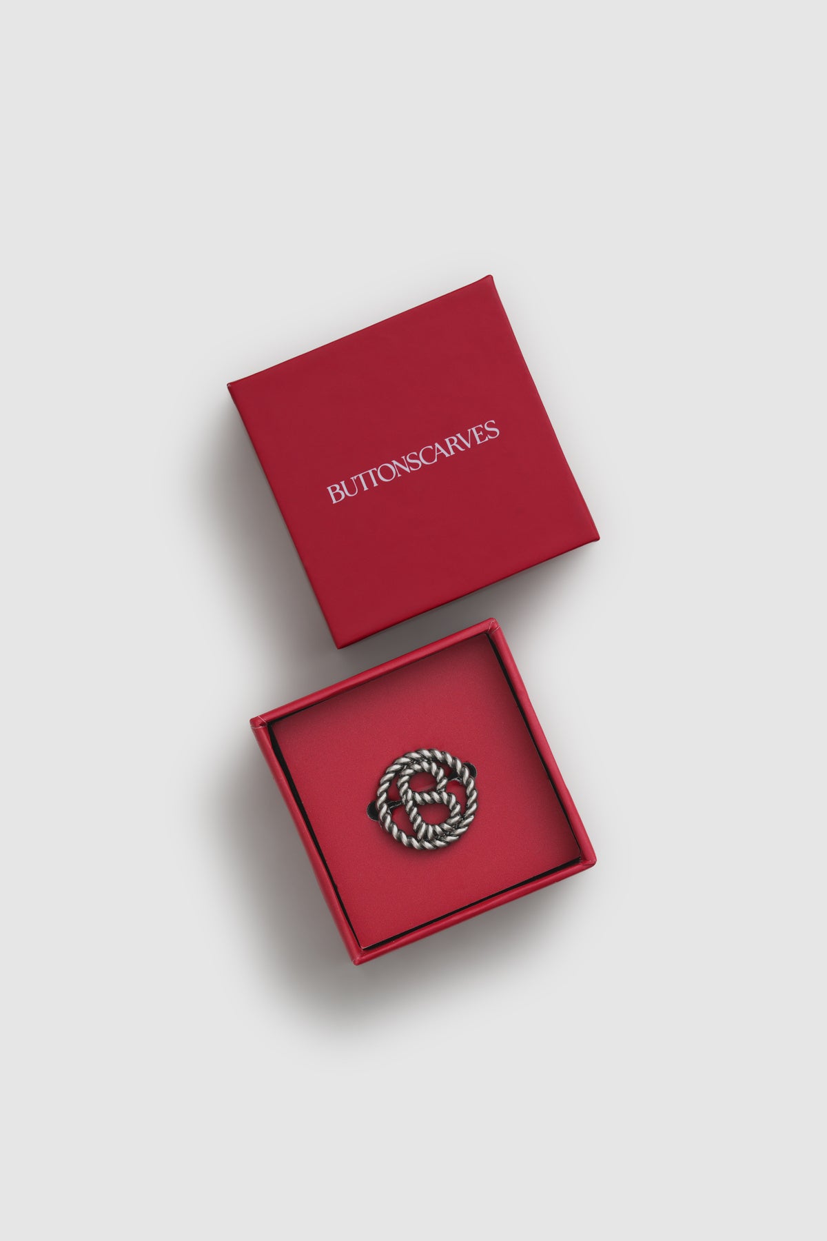 Interlock Pin Brooch - Anti Silver