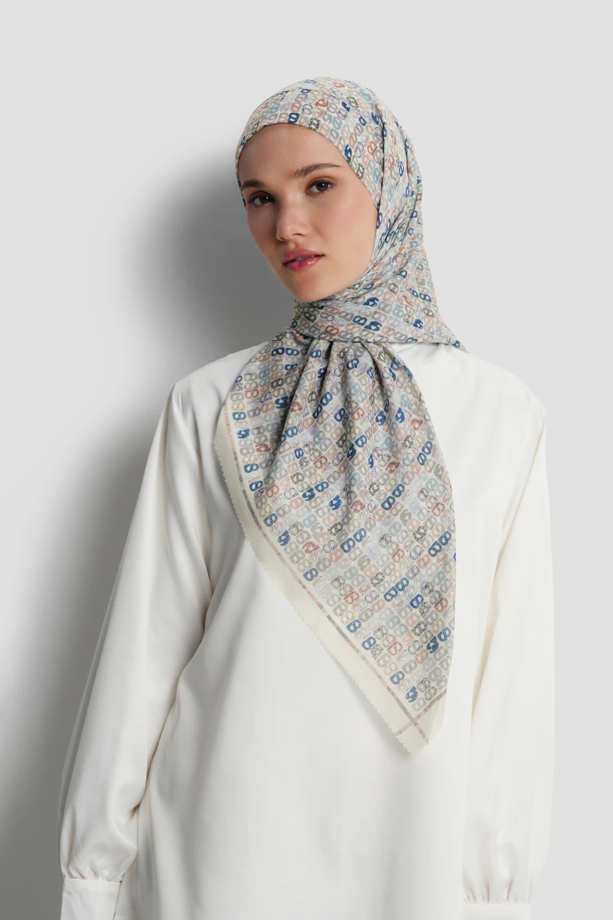 Nagita Tie Back Square - Azure