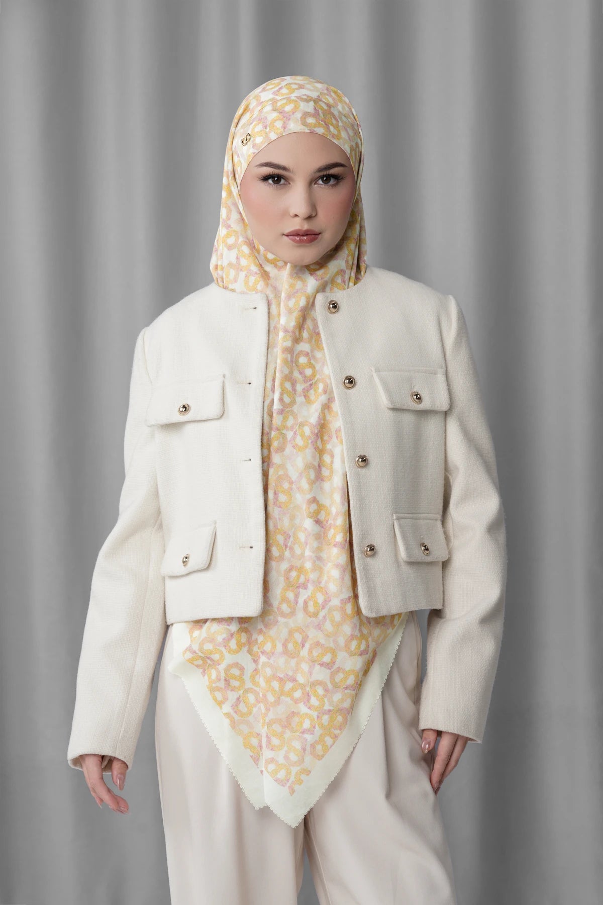 Samla de Fleur Tie Back Square - Lily White