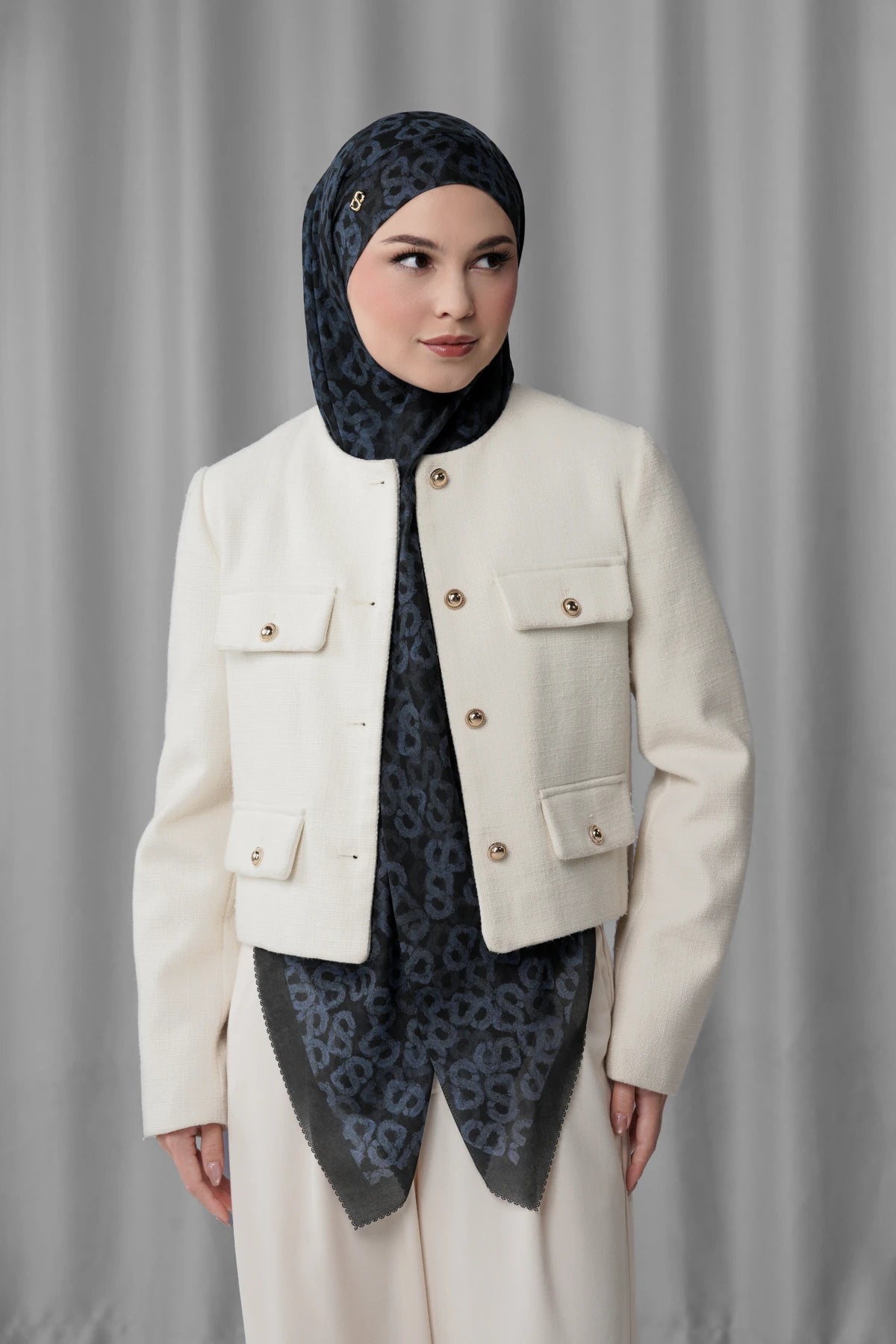 Samla de Fleur Tie Back Square - Moonless Night