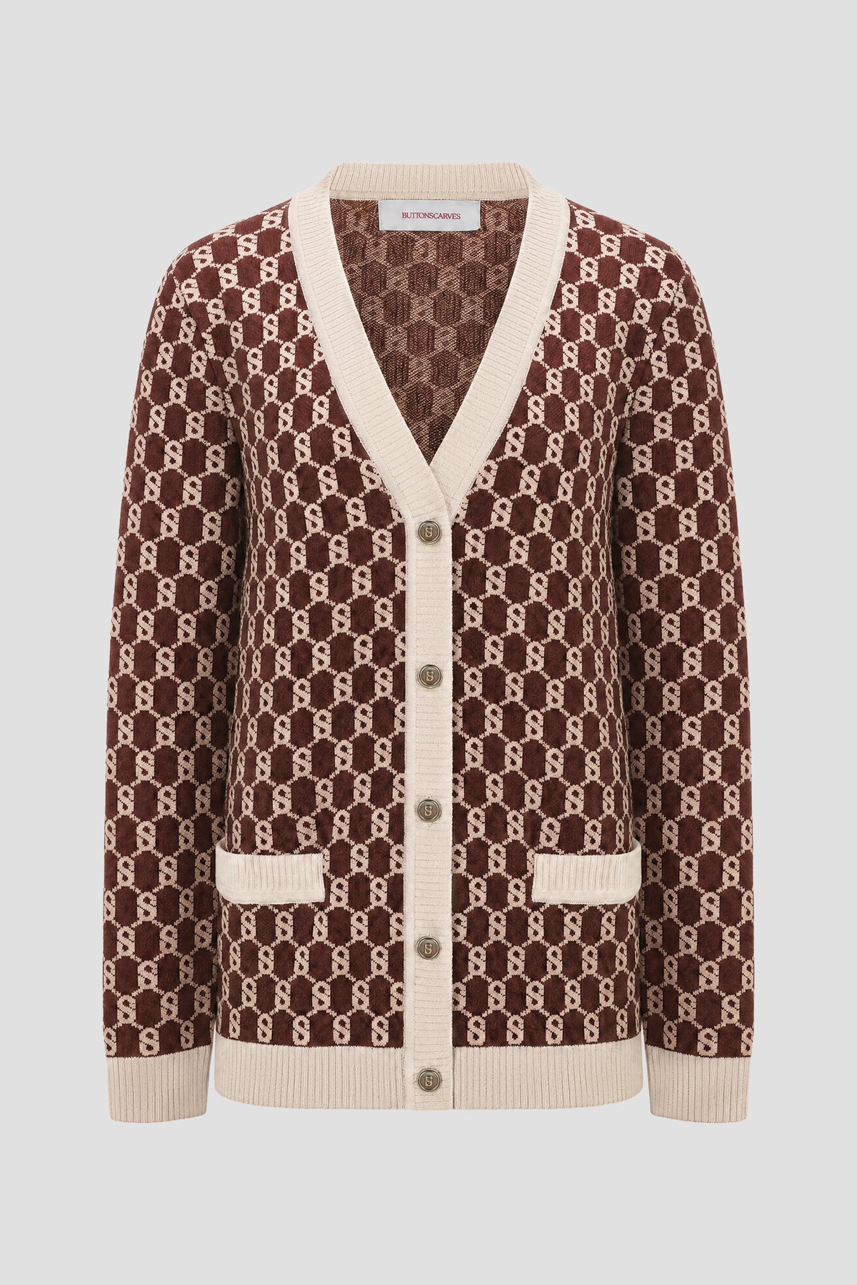 Signature Monogram Cardigan - Choco