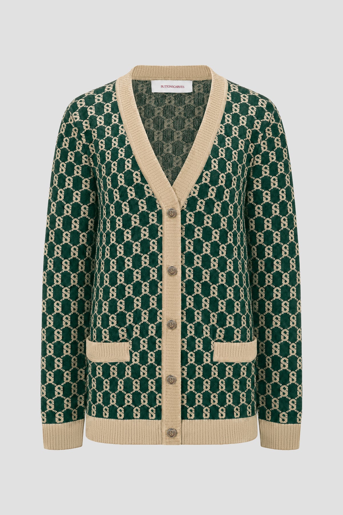 Signature Monogram Cardigan - Forest