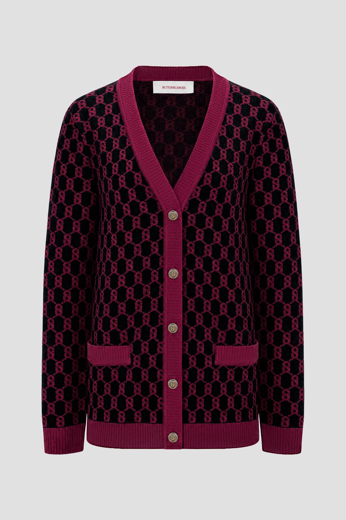 Signature Monogram Cardigan - Magenta
