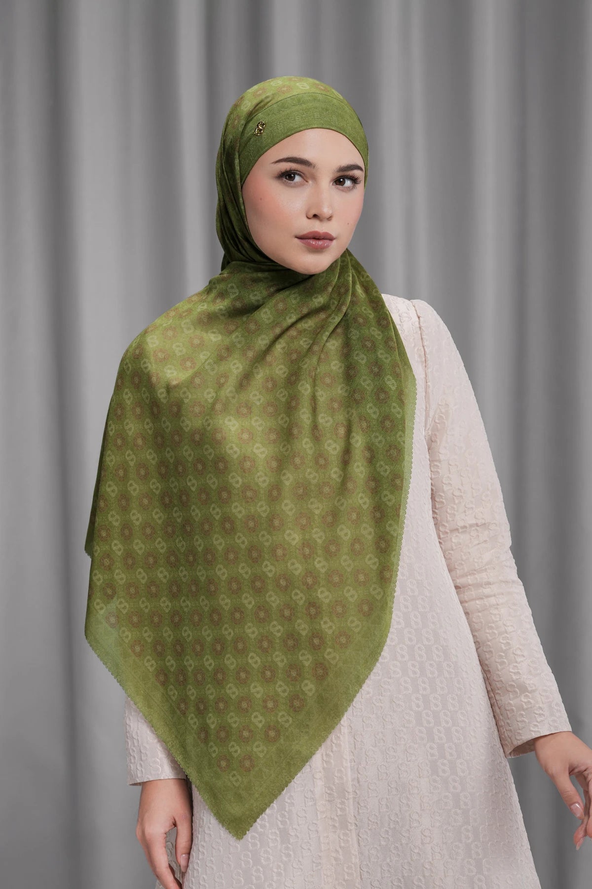 Songket Tie Back Shawl - Palm