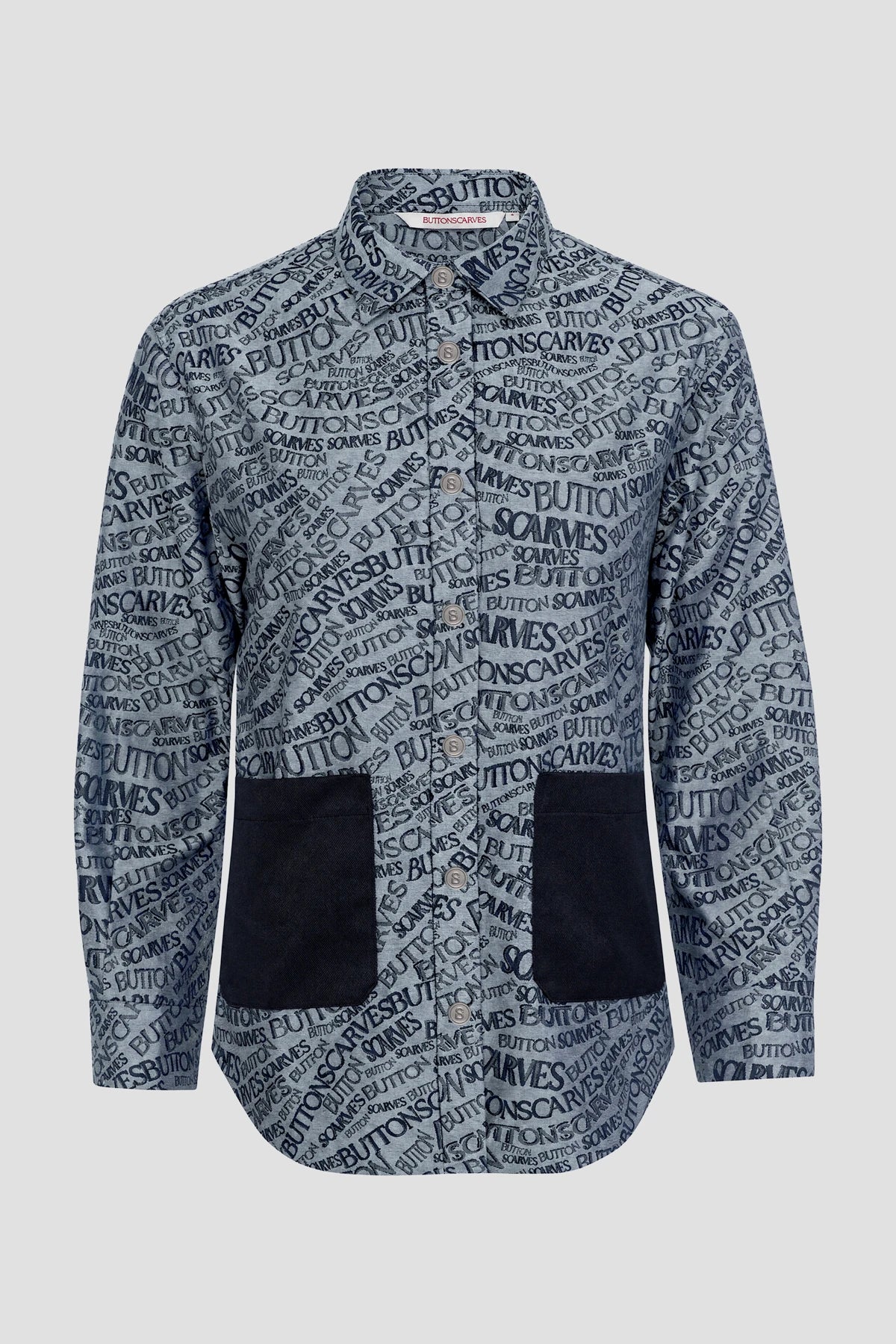 Waves Monogram Pocket Shirt - Grey