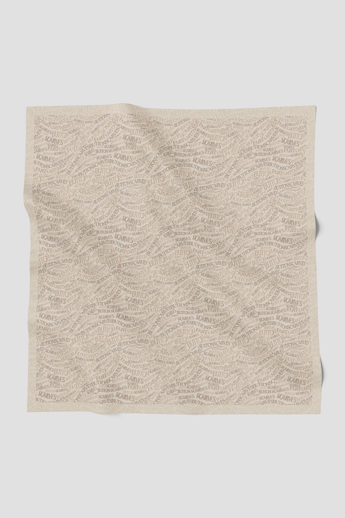waves monogram printed square scarf in sandshell by buttonscarves