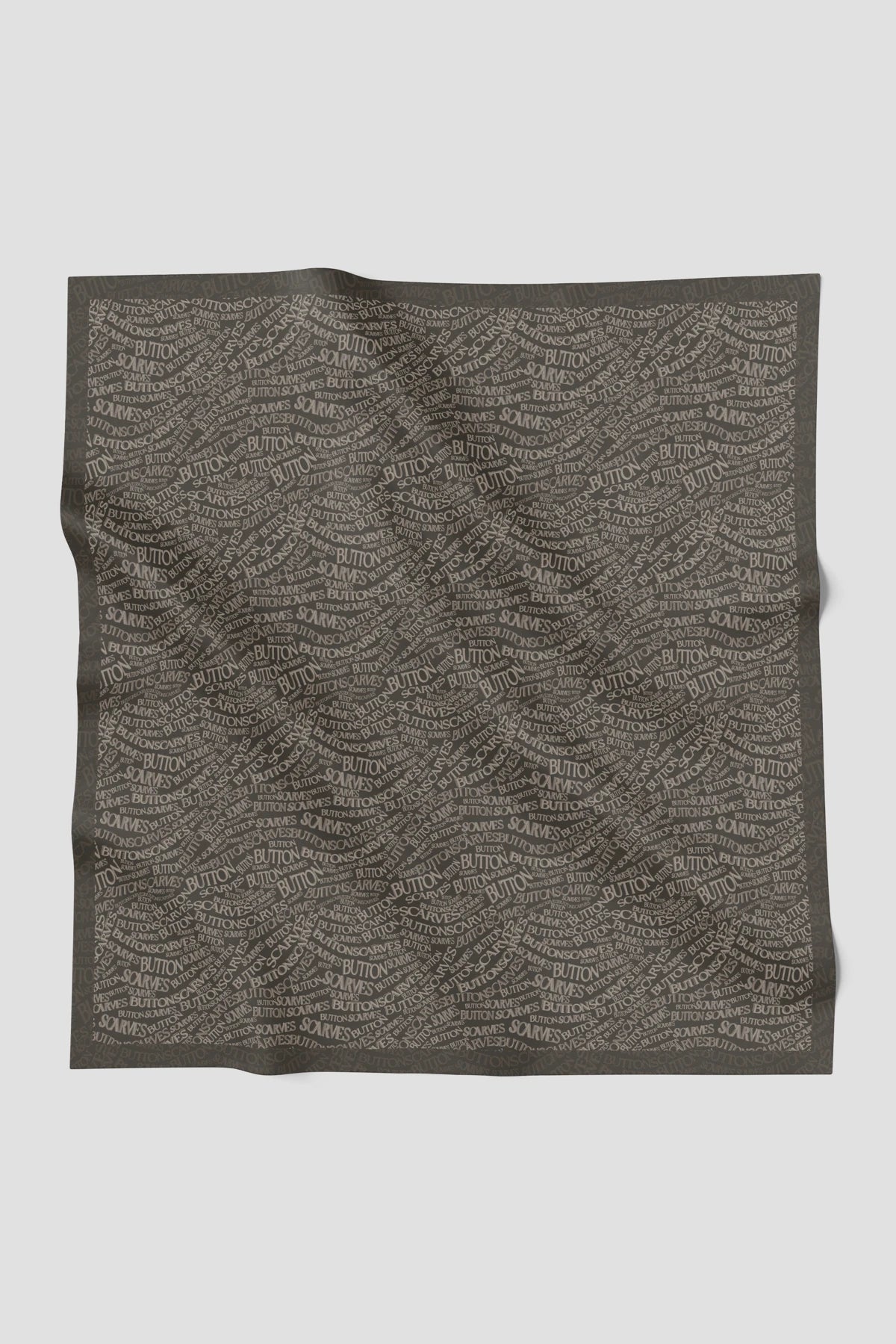 waves monogram printed square scarf in seal brown by buttonscarves