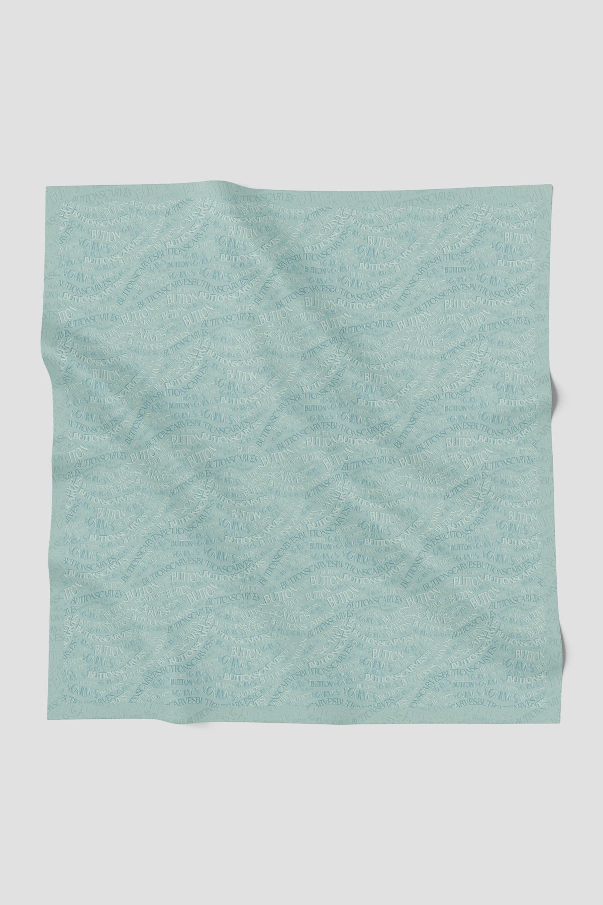 waves monogram printed square scarf in turquoise by buttonscarves