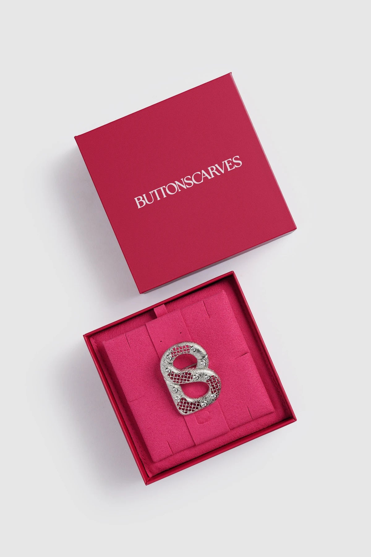 leona brooch in silver by buttonscarves