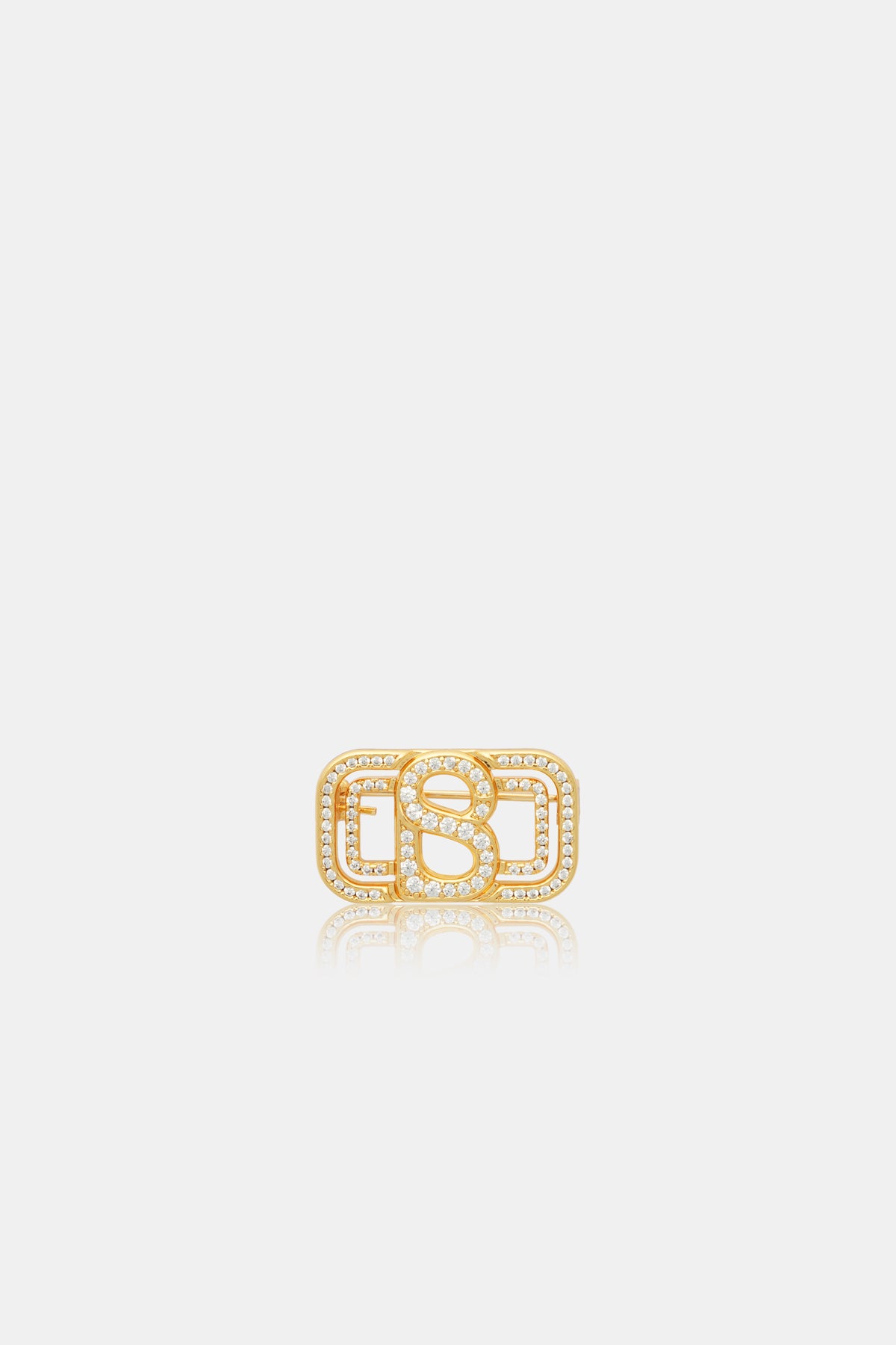 Briana Crystal Pin Brooch - Gold