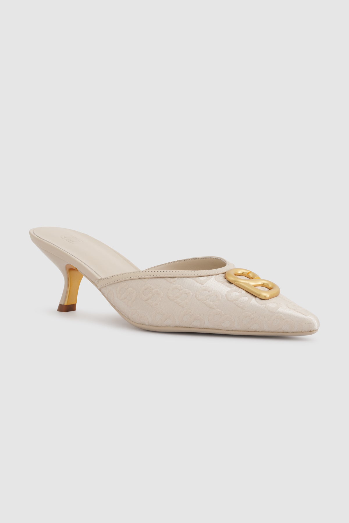 Signature Jacquard Mules - Nude