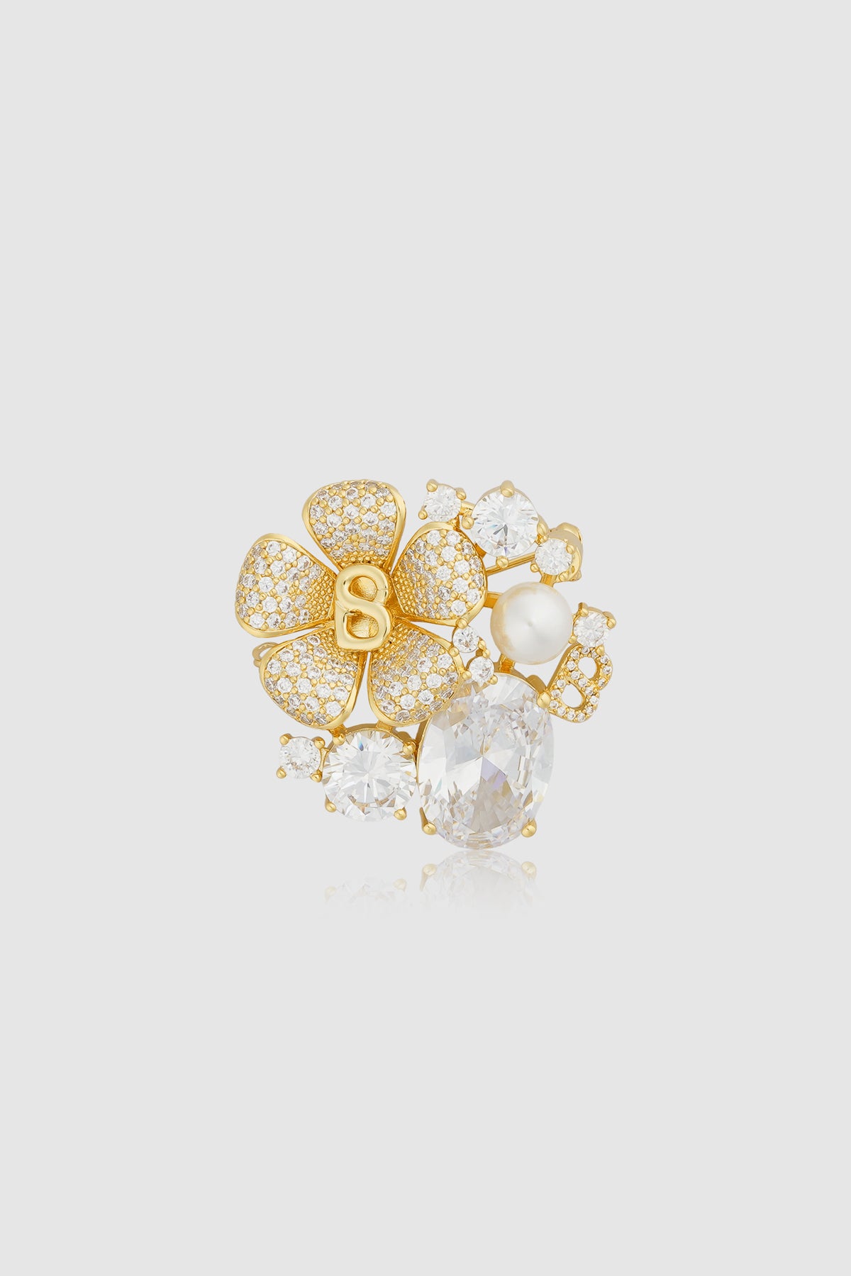 Plumeria Brooch - Gold