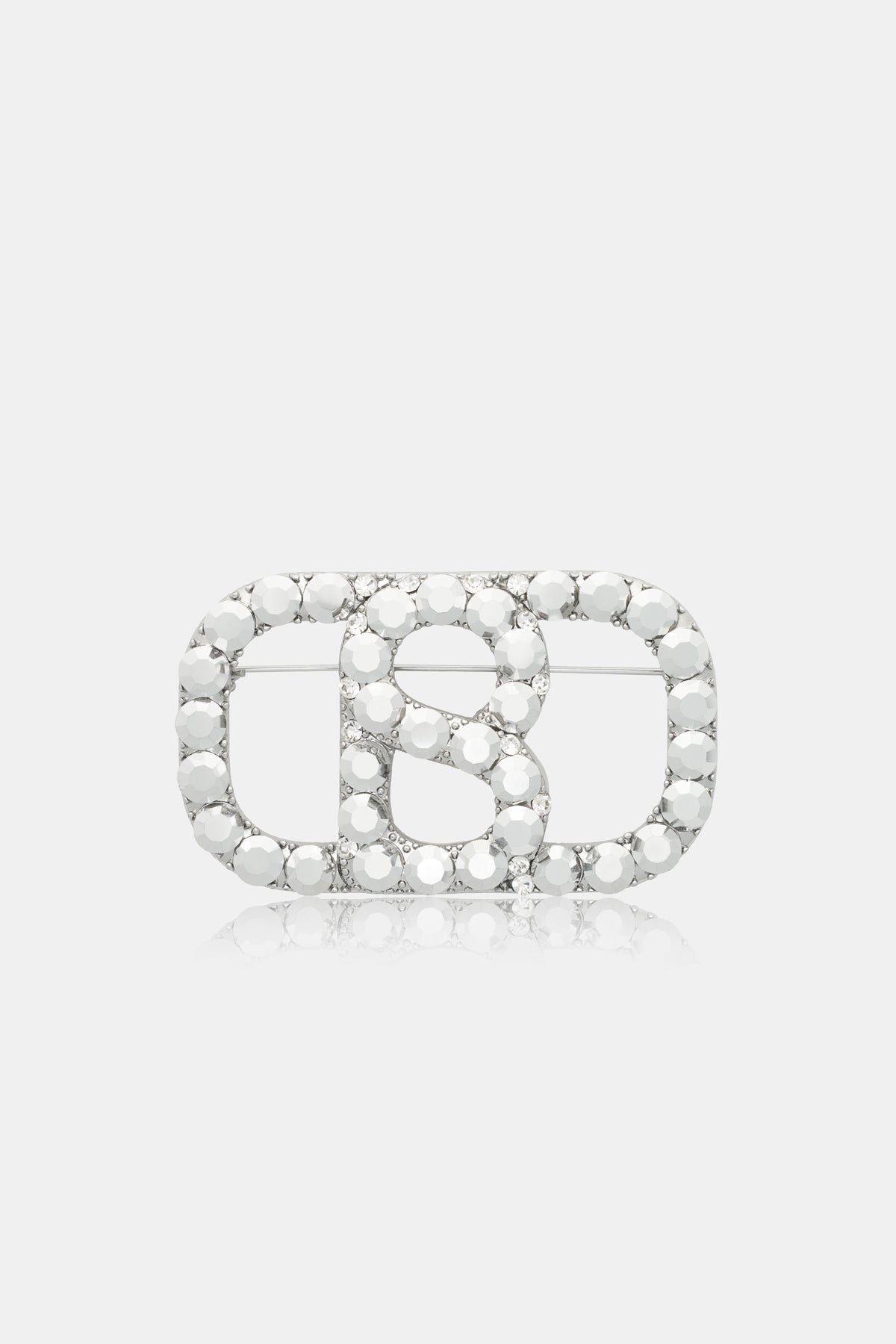 Briana Crystal Brooch Large - Silver Vintage