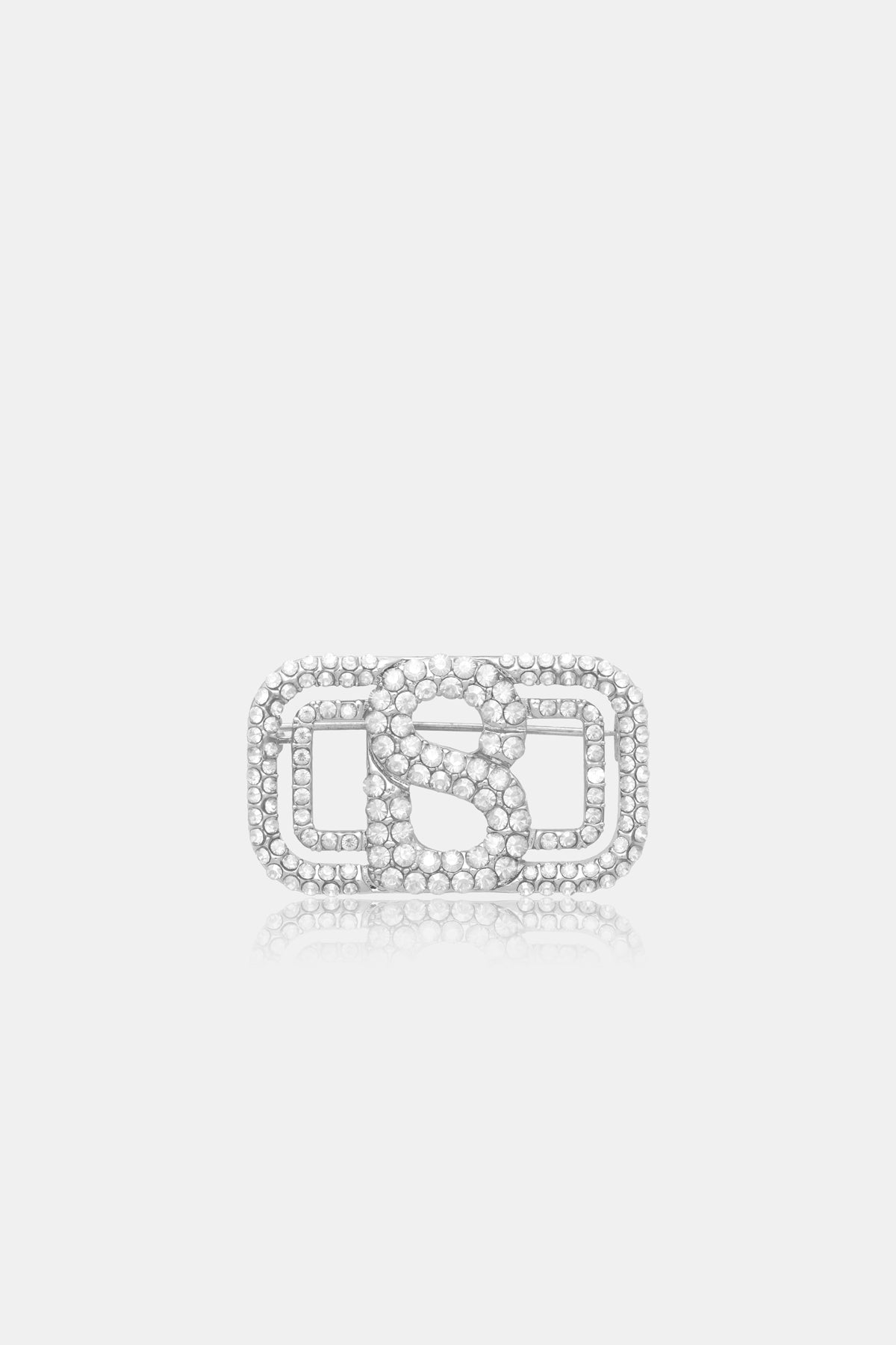 Briana Crystal Brooch Small - Silver
