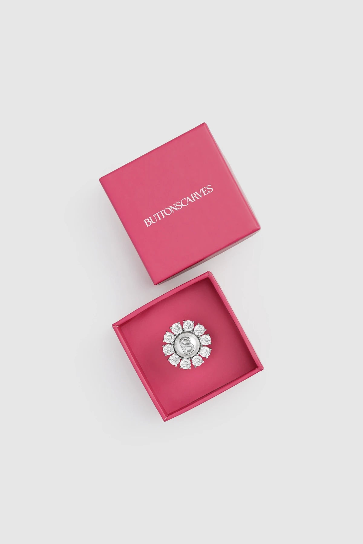 Amara Crystal Pin Brooch - Silver