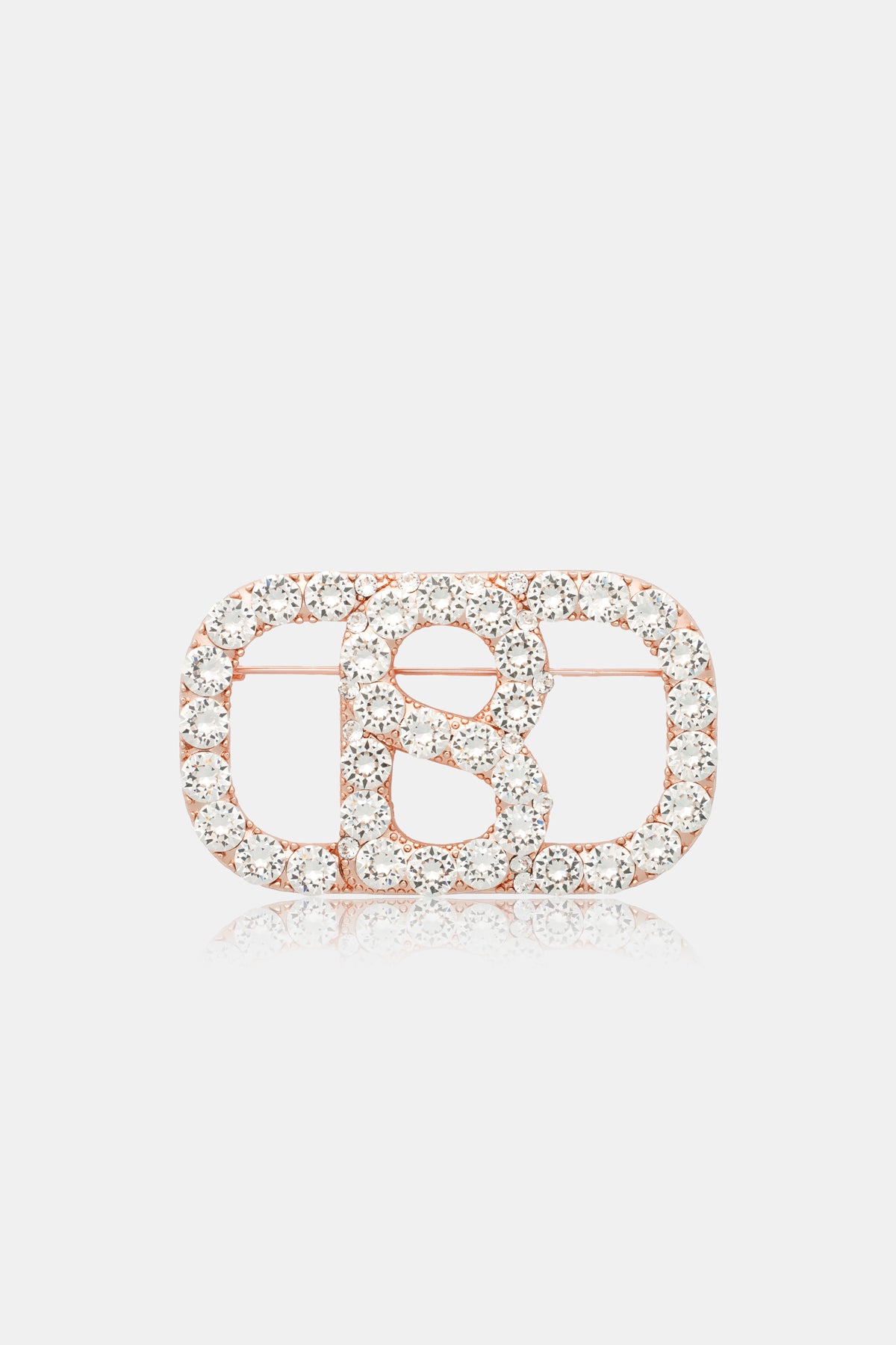 Briana Crystal Brooch Large - Rose Gold Crystal