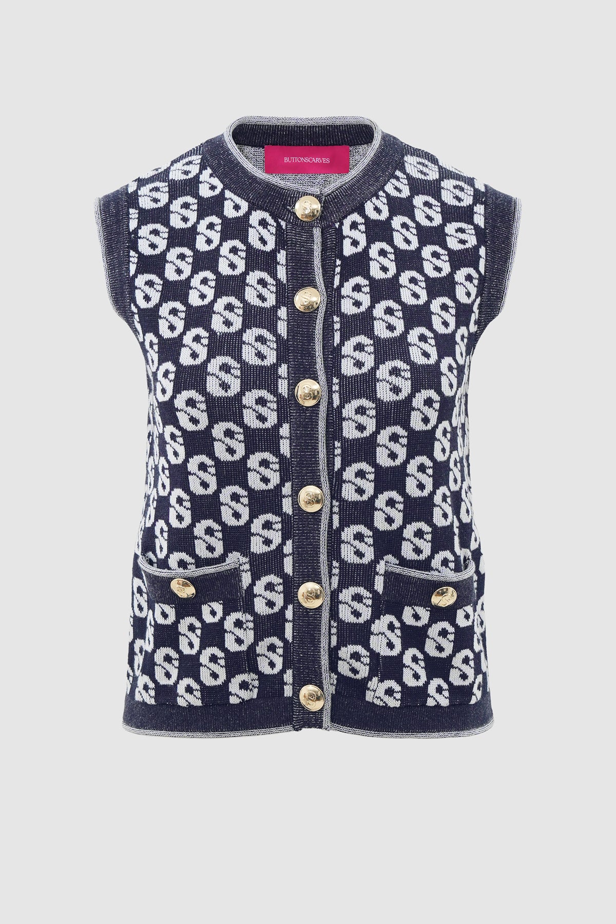 Monogram Vest - Navy – Buttonscarves