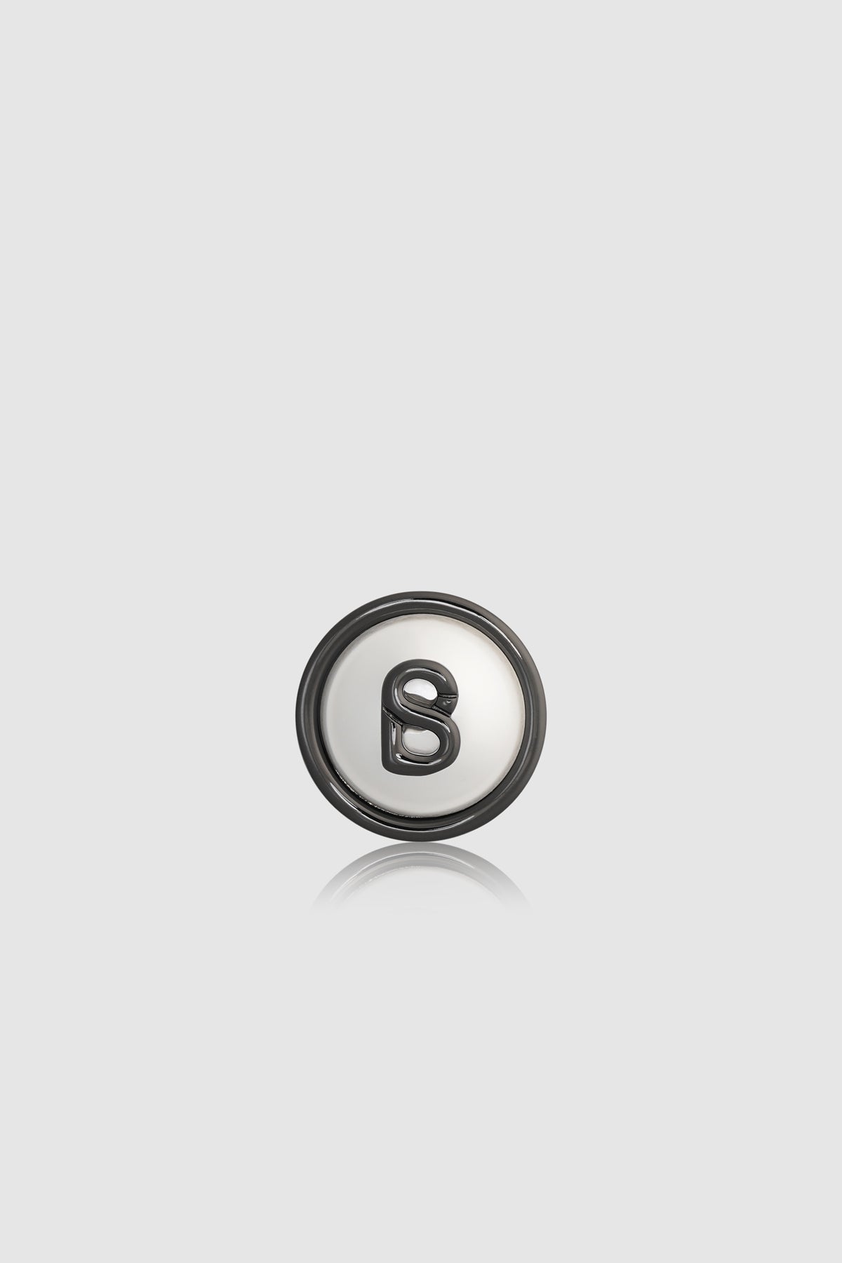 Petite Round Pearl Brooch - Hematite