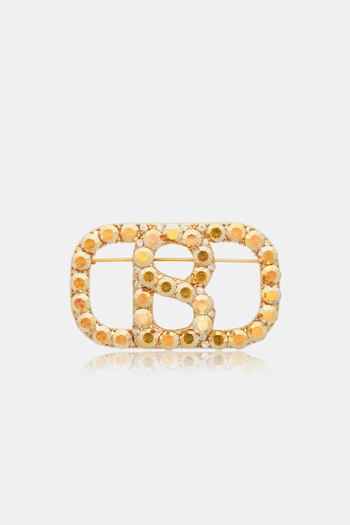 Briana Crystal Brooch Large - Gold Sunshine