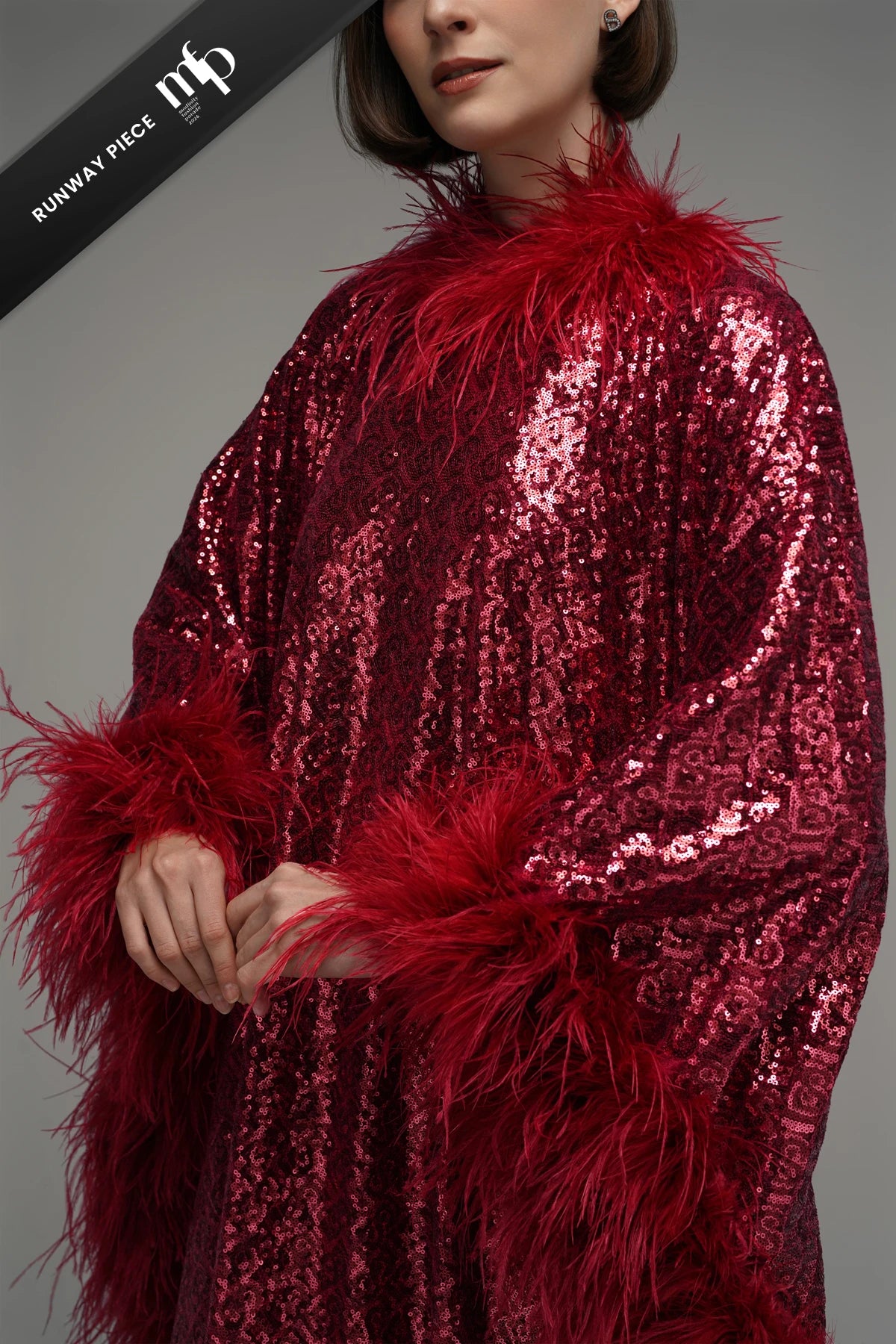 Bimu Sequin Kaftan - Red