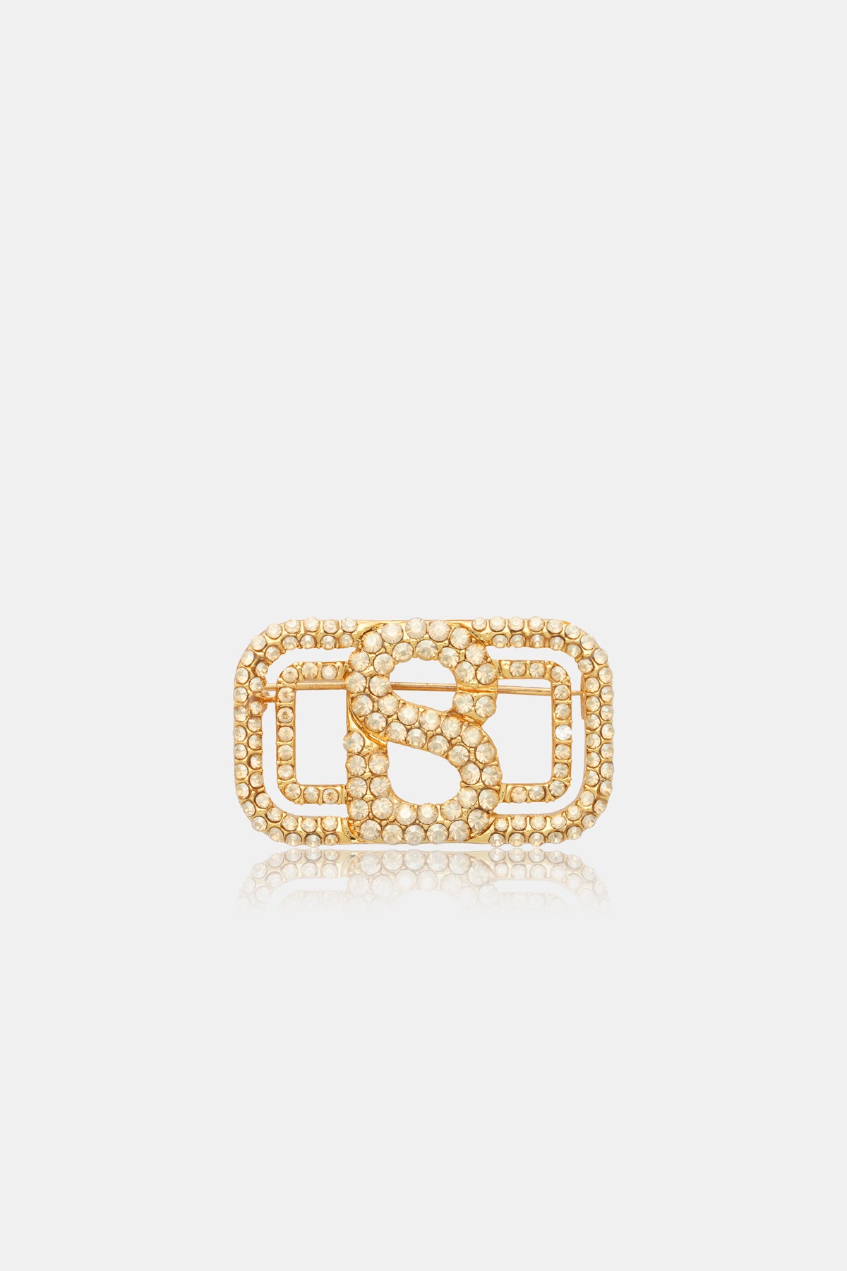 Briana Crystal Brooch Small - Crystal Gold