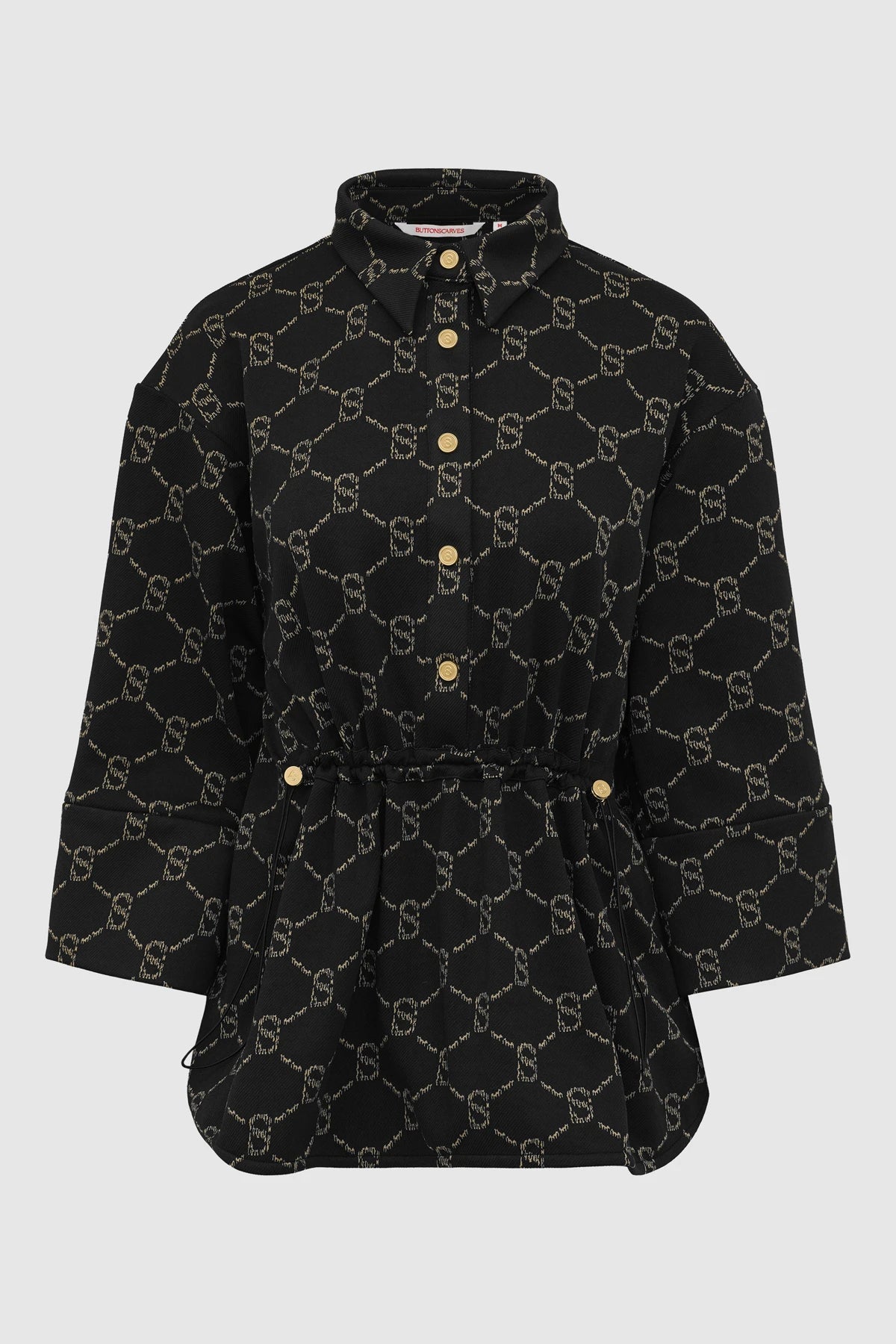 Beverly Monogram Shacket - Black