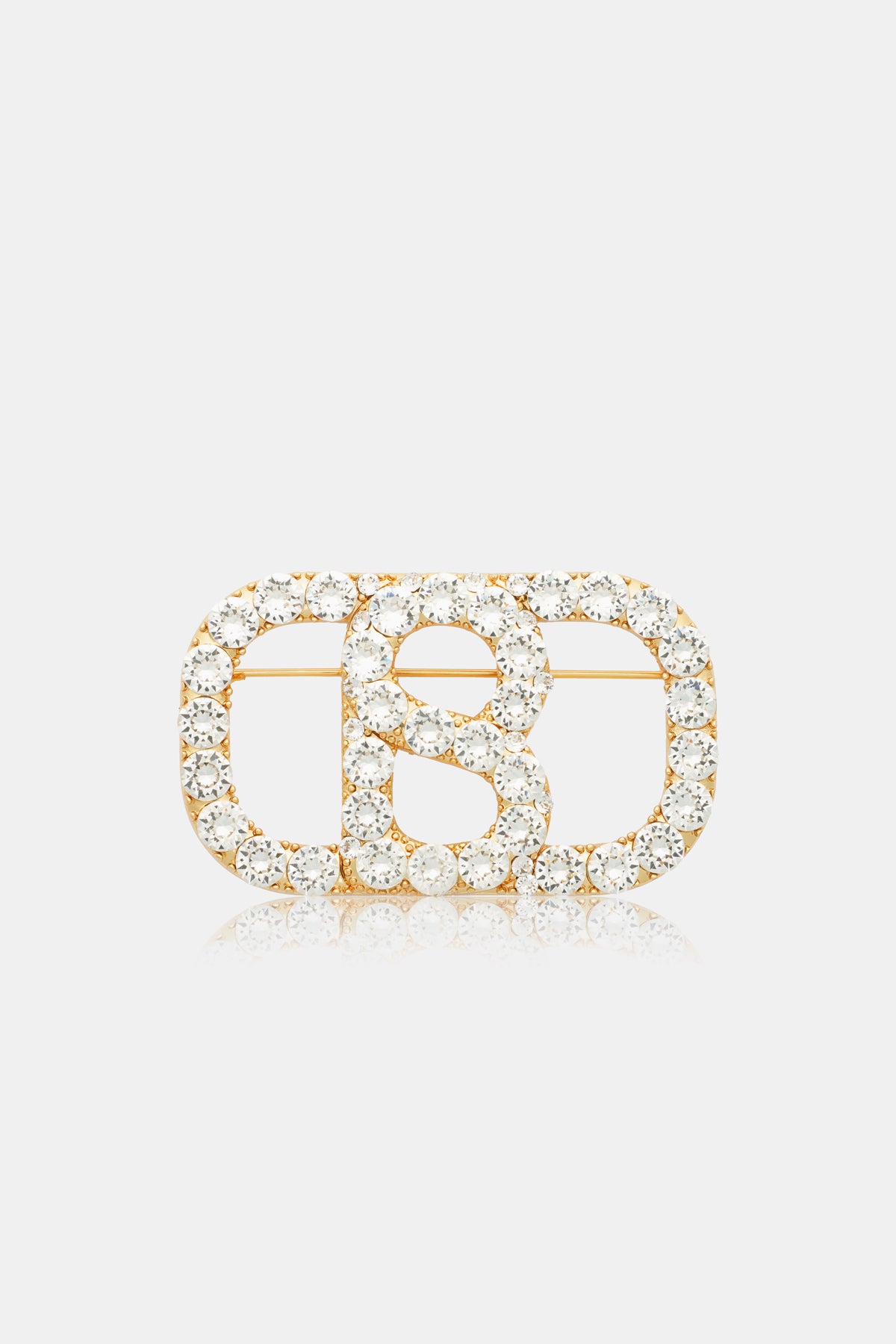 Briana Crystal Brooch Large - Gold Crystal