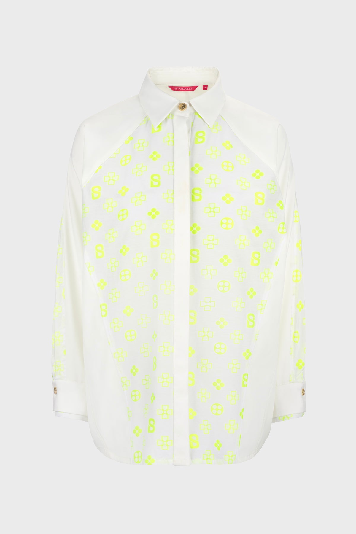 Jean Monogram Panelled Shirt - White