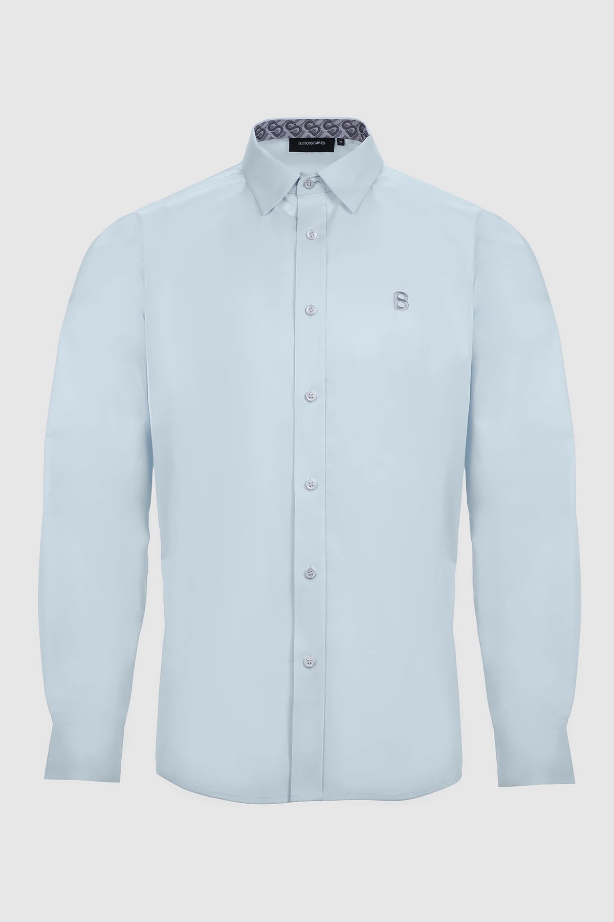 Signature Men Poplin Shirt Long Sleeve - Blue