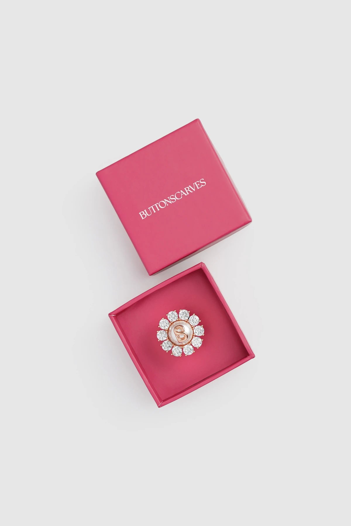 amara crystal pin brooch in rose gold by buttonscarves