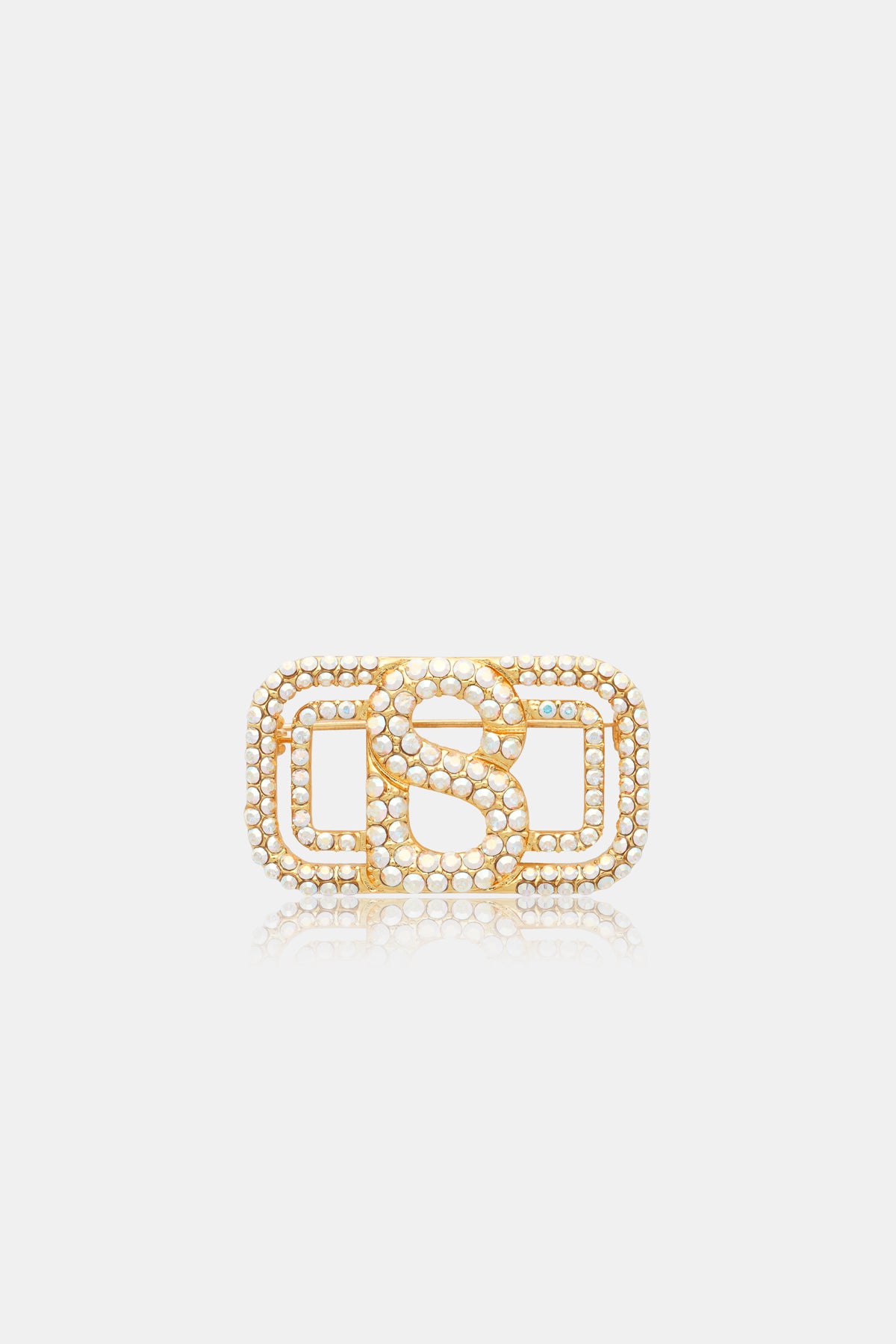 Briana Crystal Brooch Small - Gold