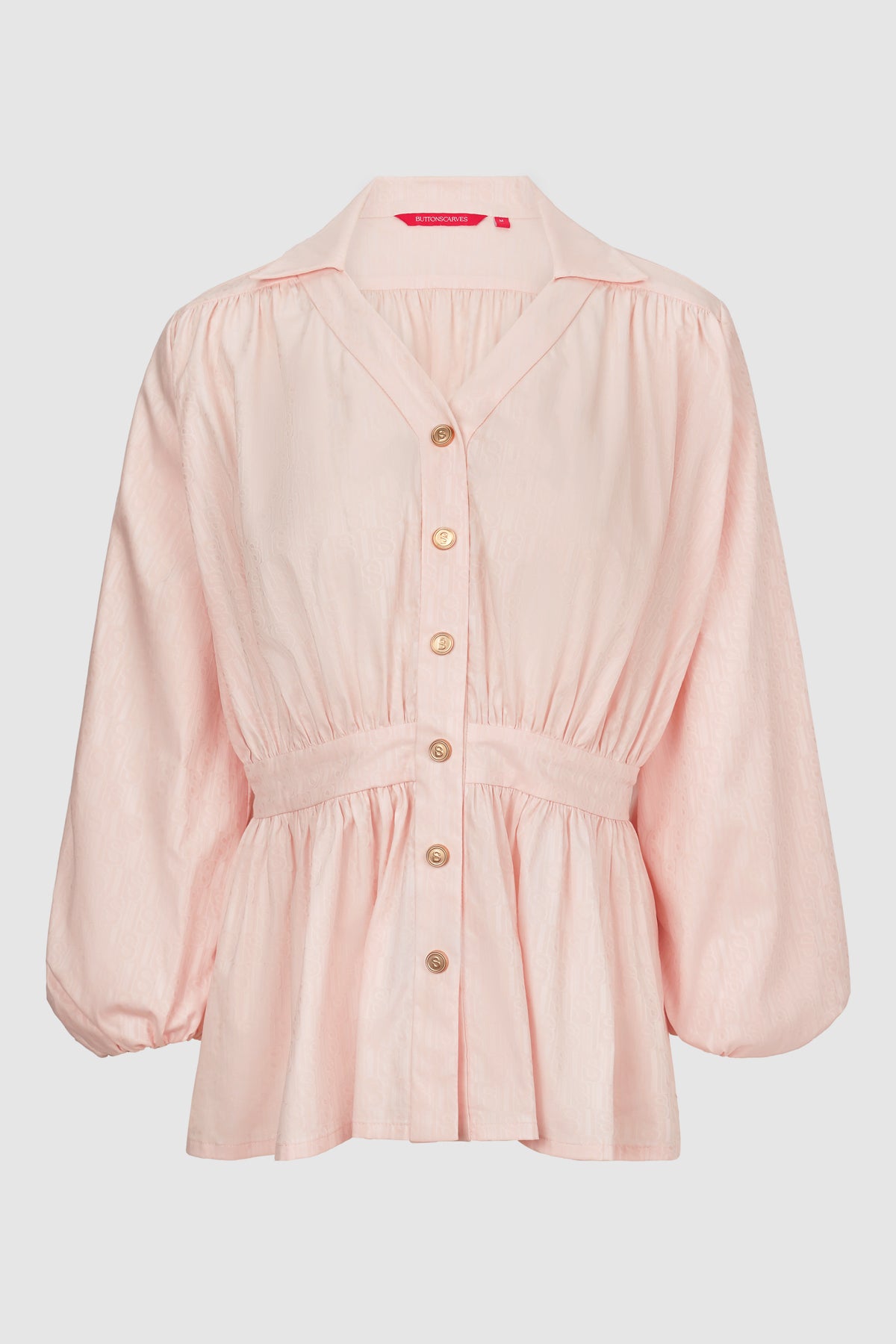 Leena Cotton Puff-Sleeve Shirt - Pink – Buttonscarves