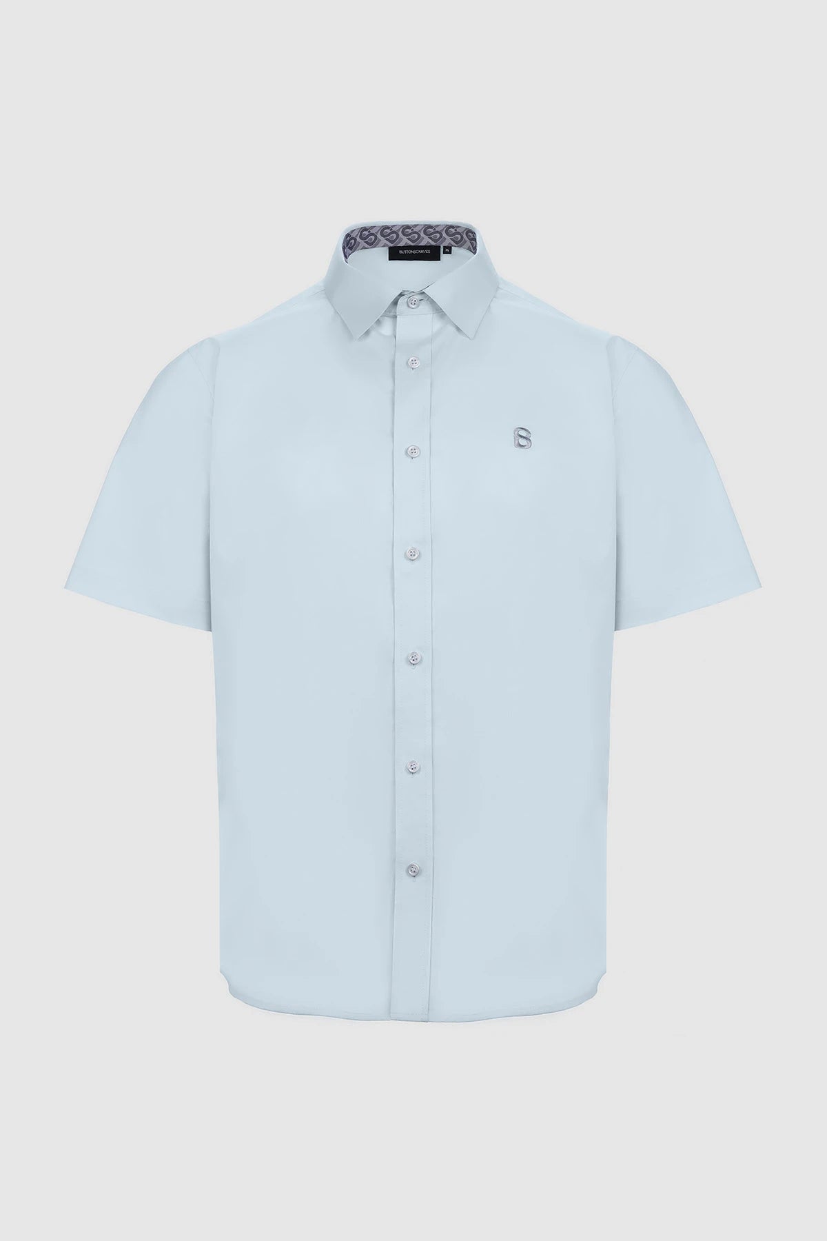 Signature Men Poplin Shirt Short Sleeve - Blue