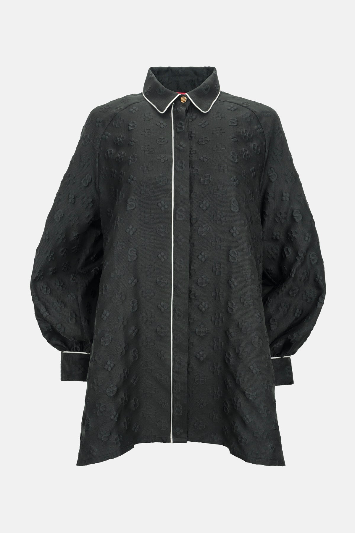 Cassey Monogram Shirt - Black
