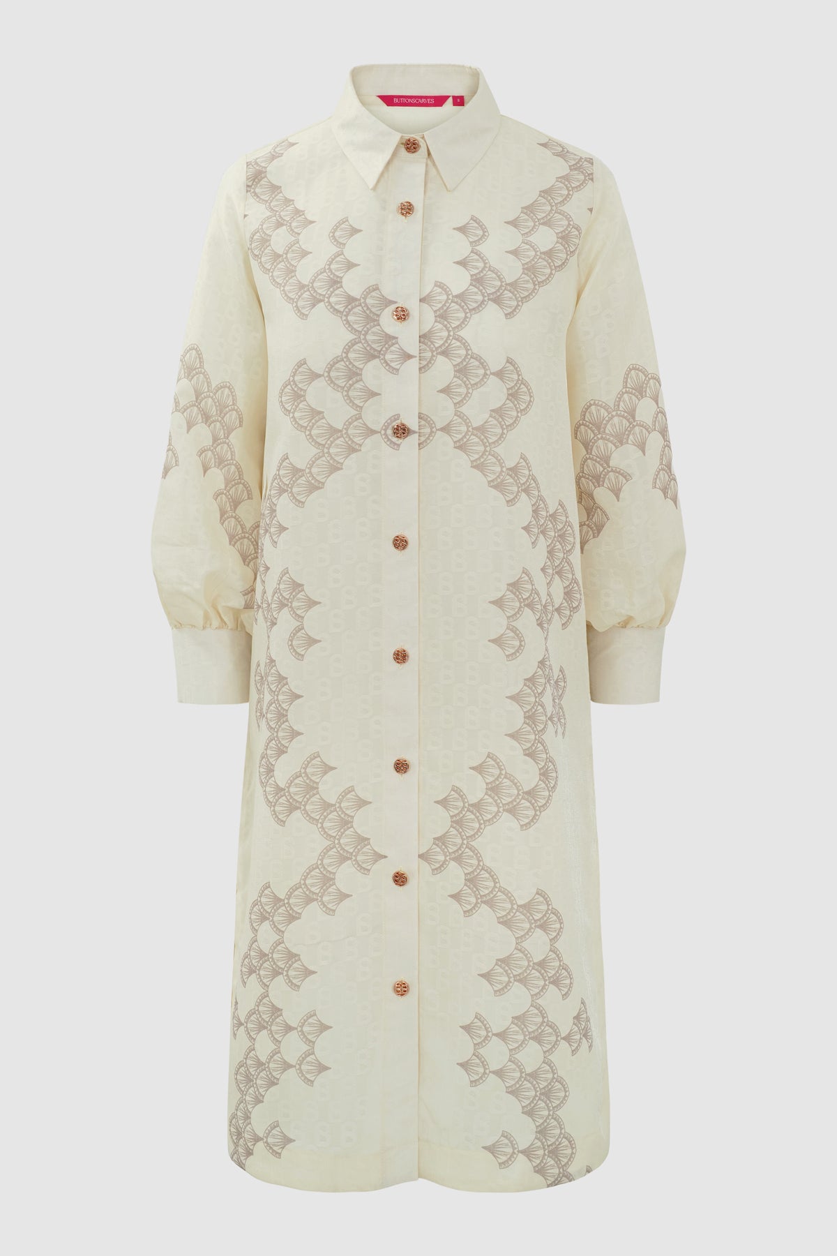 Signature Jacquard Printed Tunic - Ecru Dove – Buttonscarves