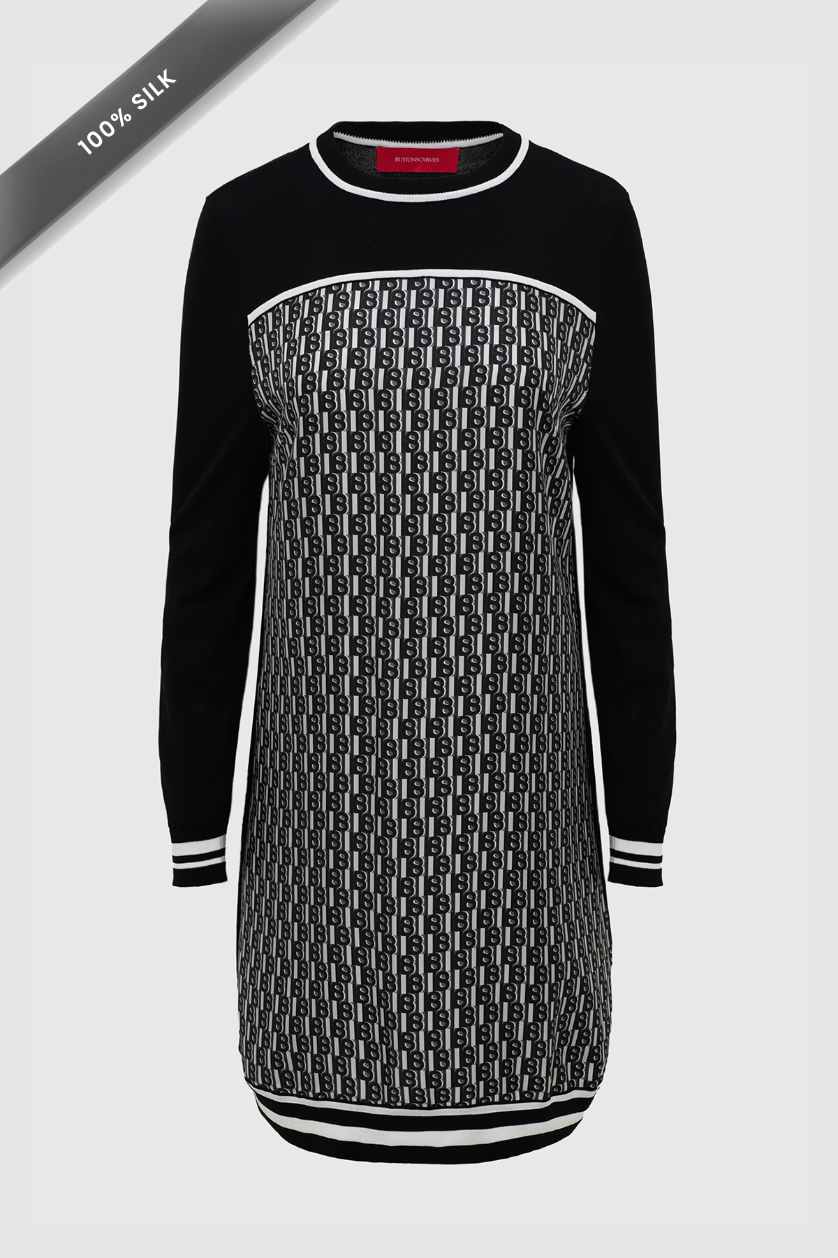 leena knit tunic in black by buttonscarves