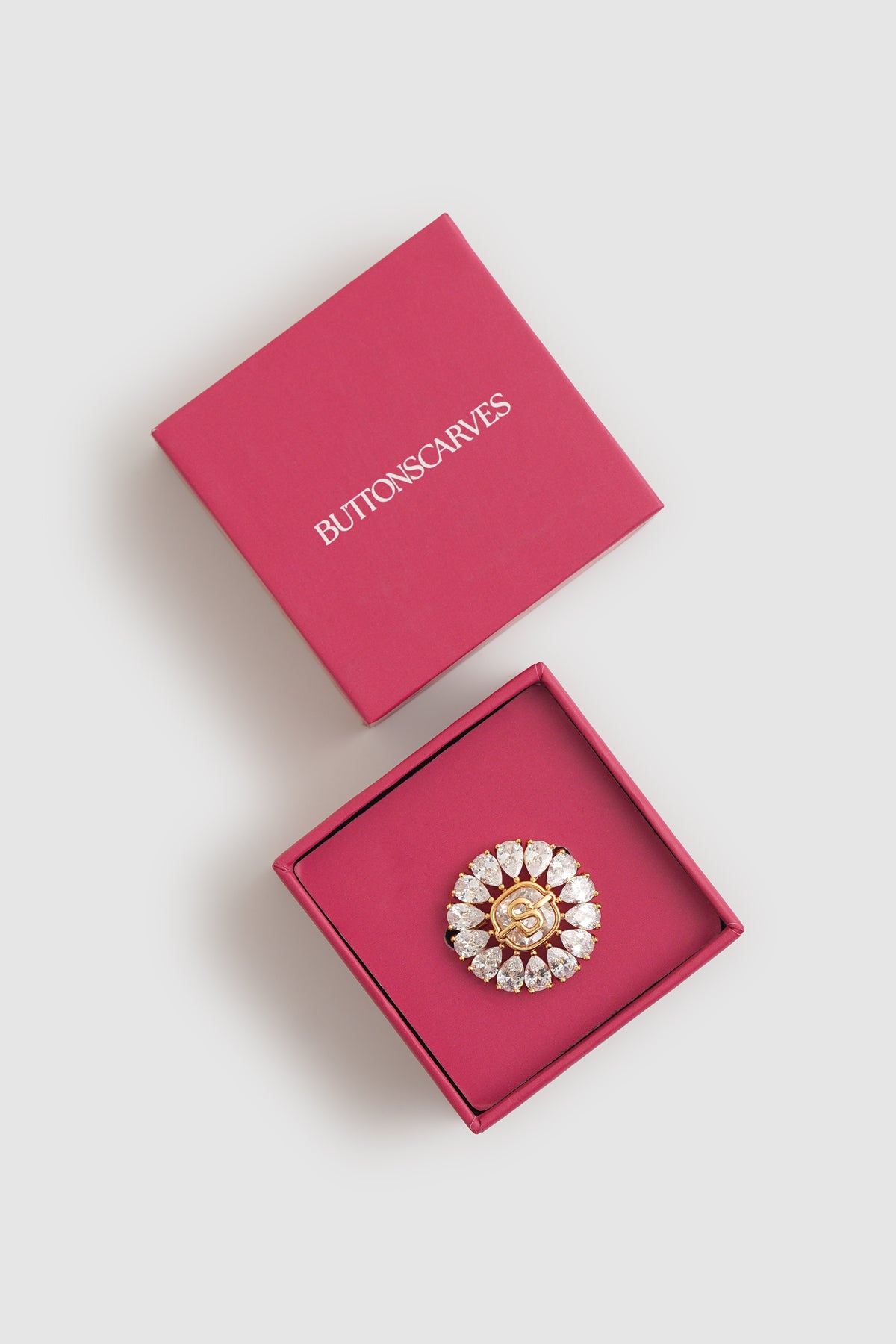 Victorian Crystal Pin Brooch - Gold