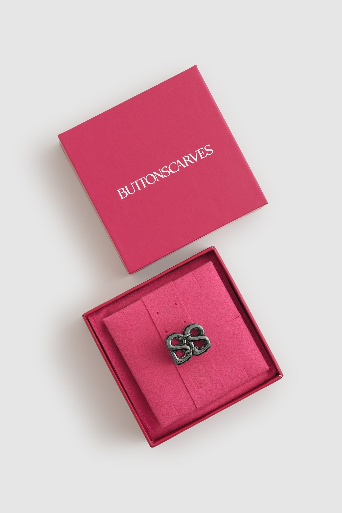 Deux Ring Brooch - Hematite