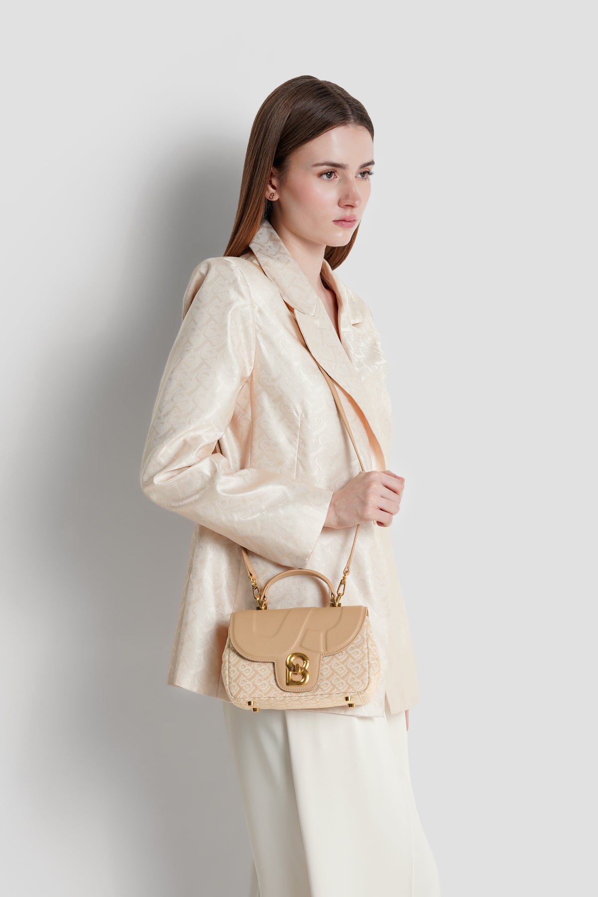 Alma Bimu Jacquard Bag Small - Beige