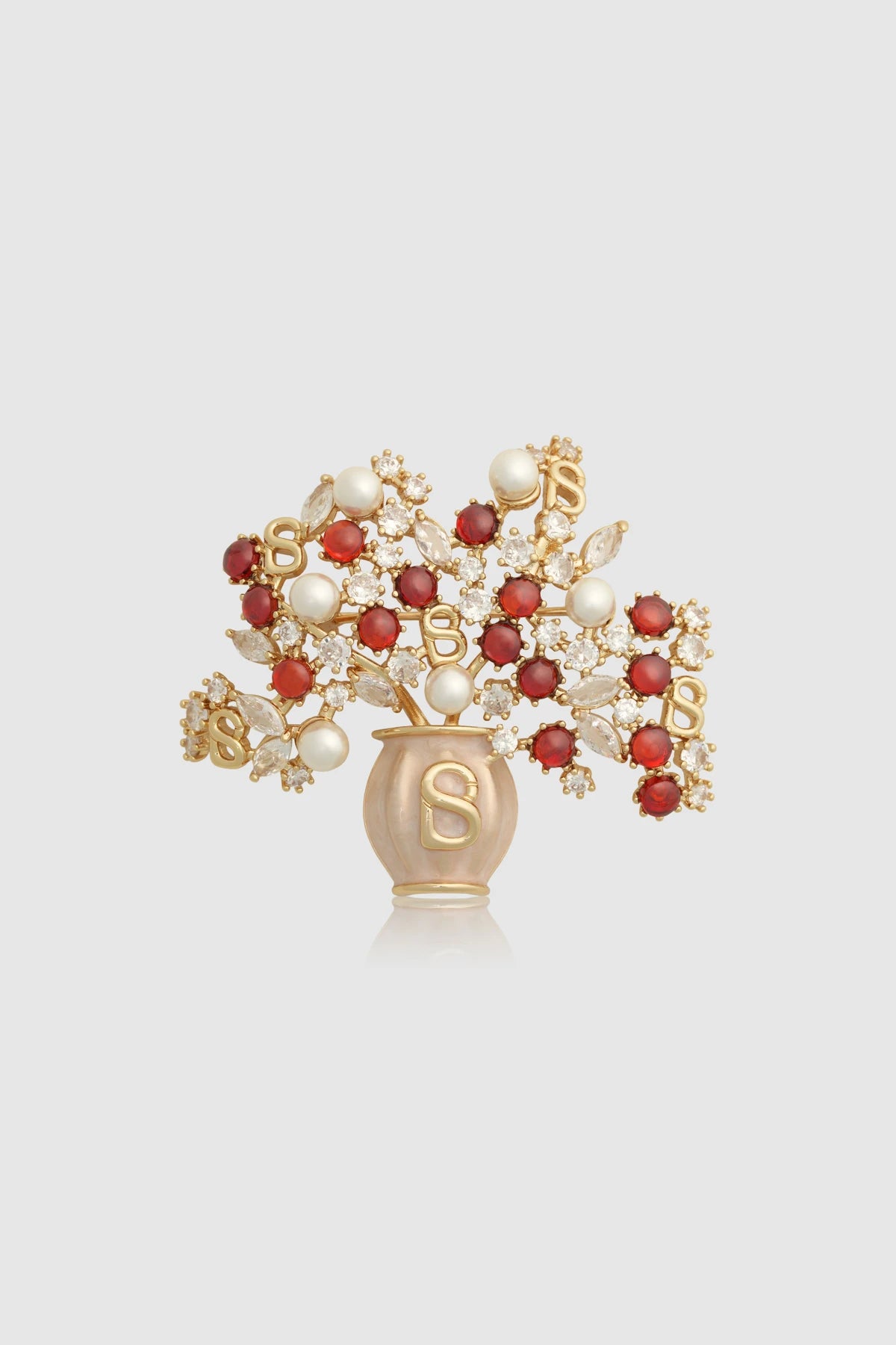 Bloomora Brooch - Golden Cherry