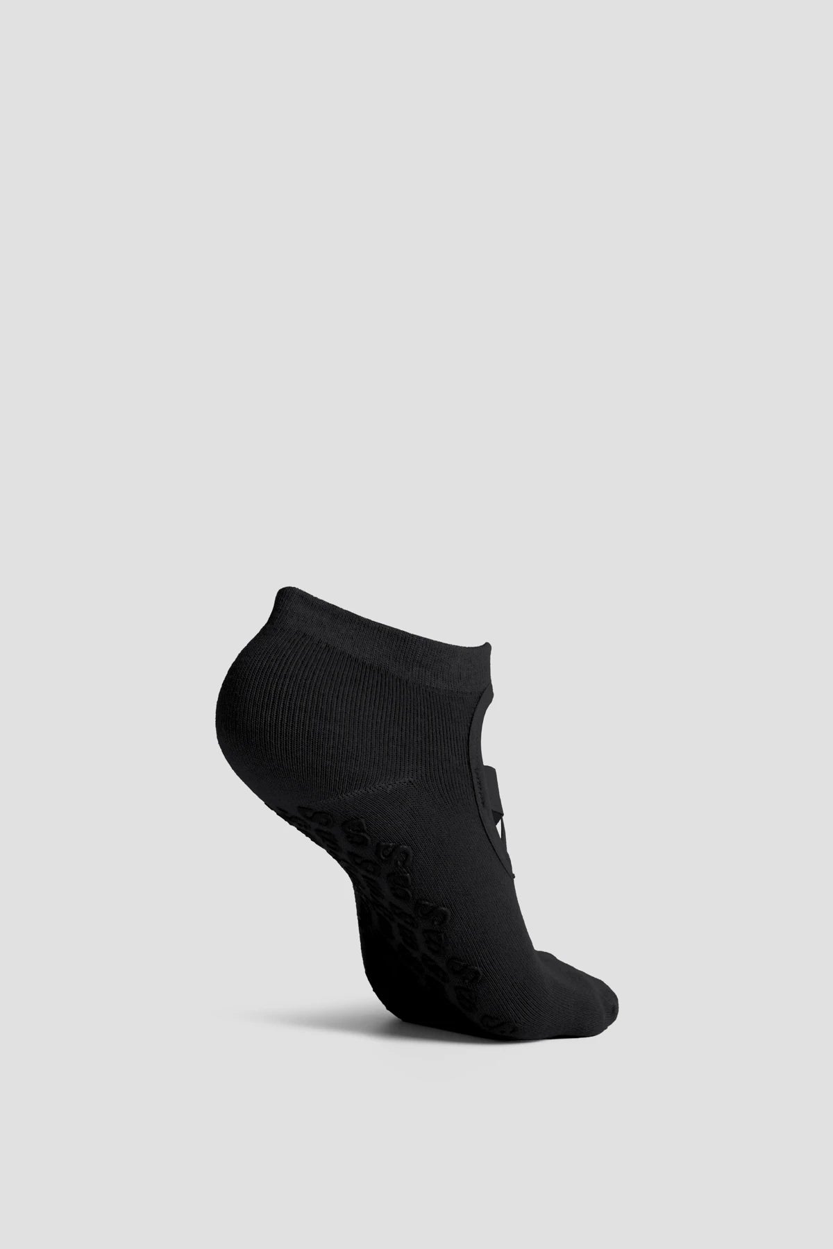 grip socks short in black by buttonscarves side view