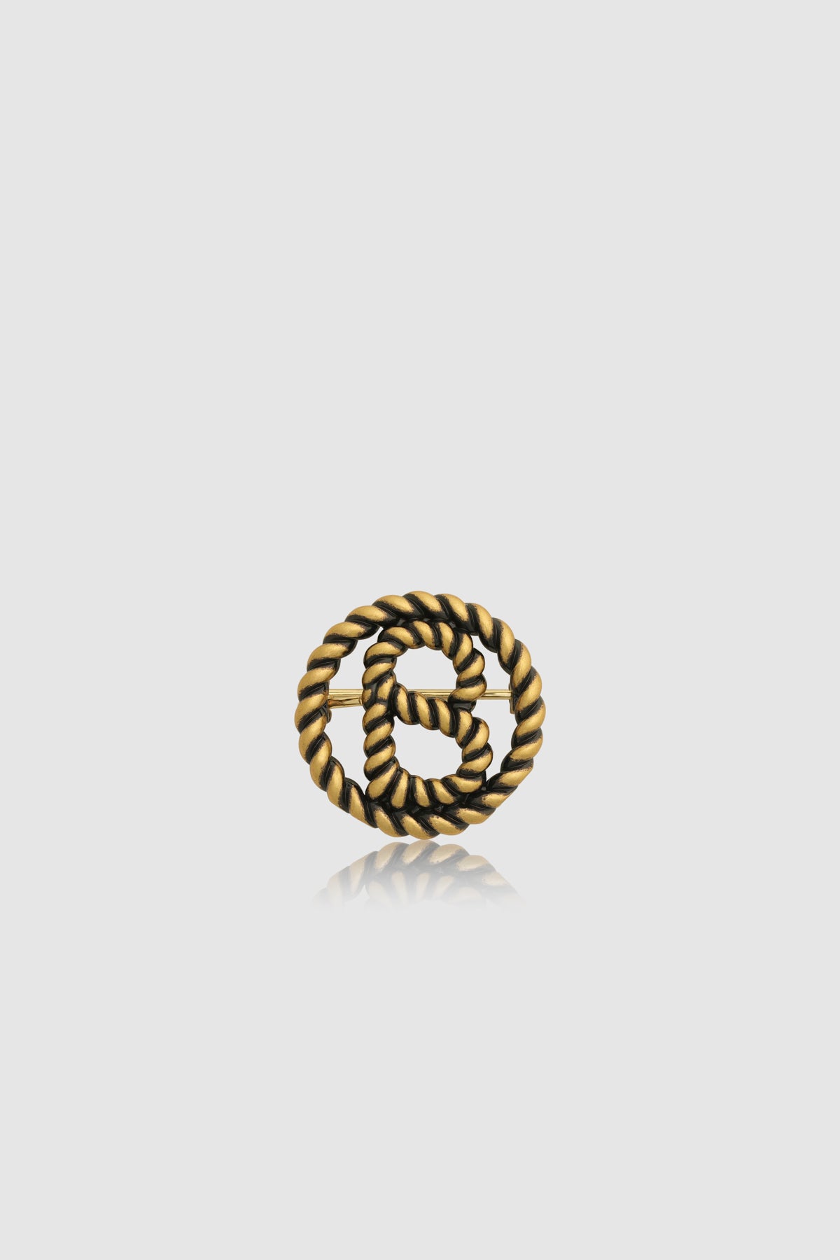 Interlock Pin Brooch - Anti Gold