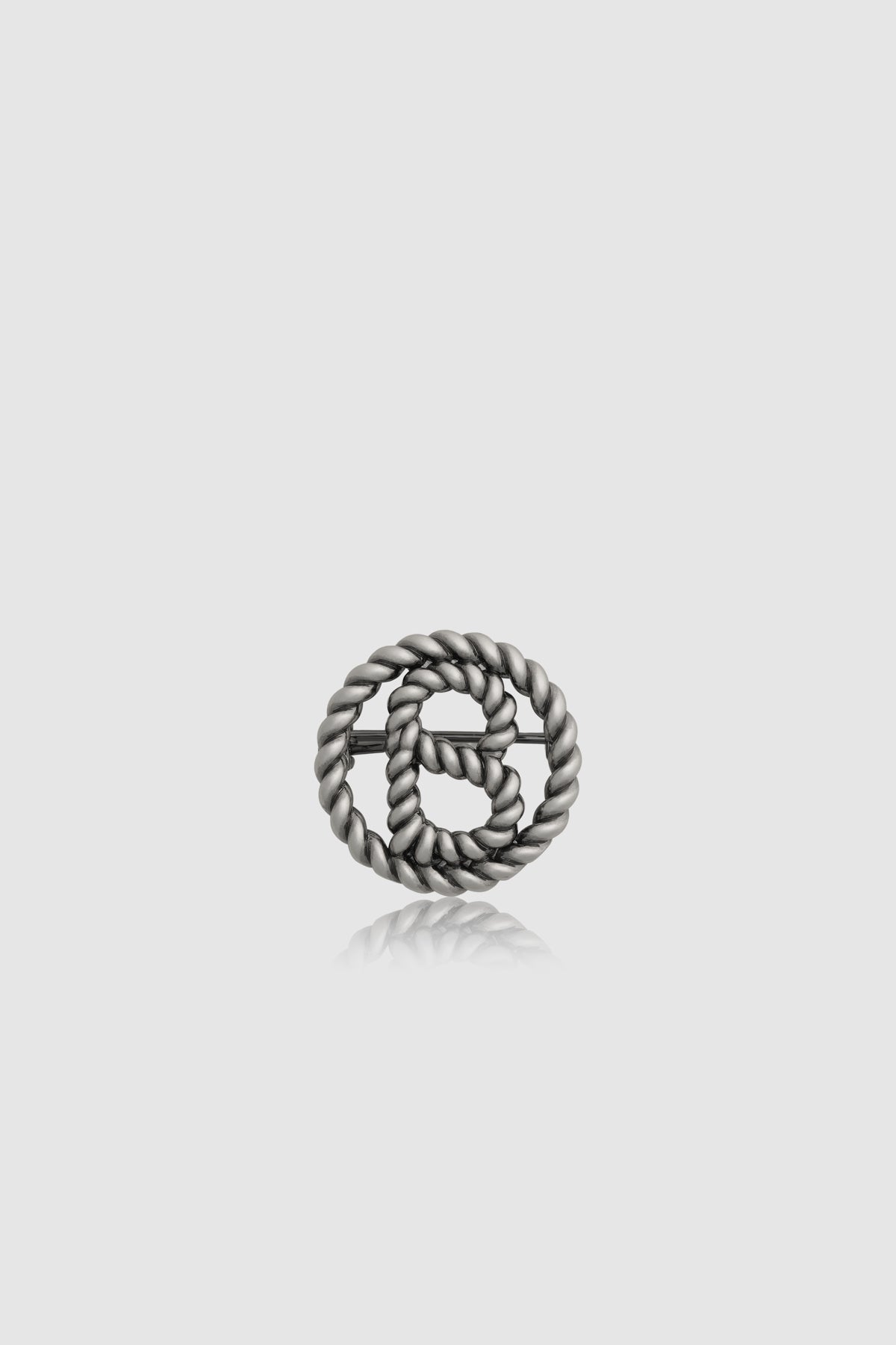 Interlock Pin Brooch - Anti Silver