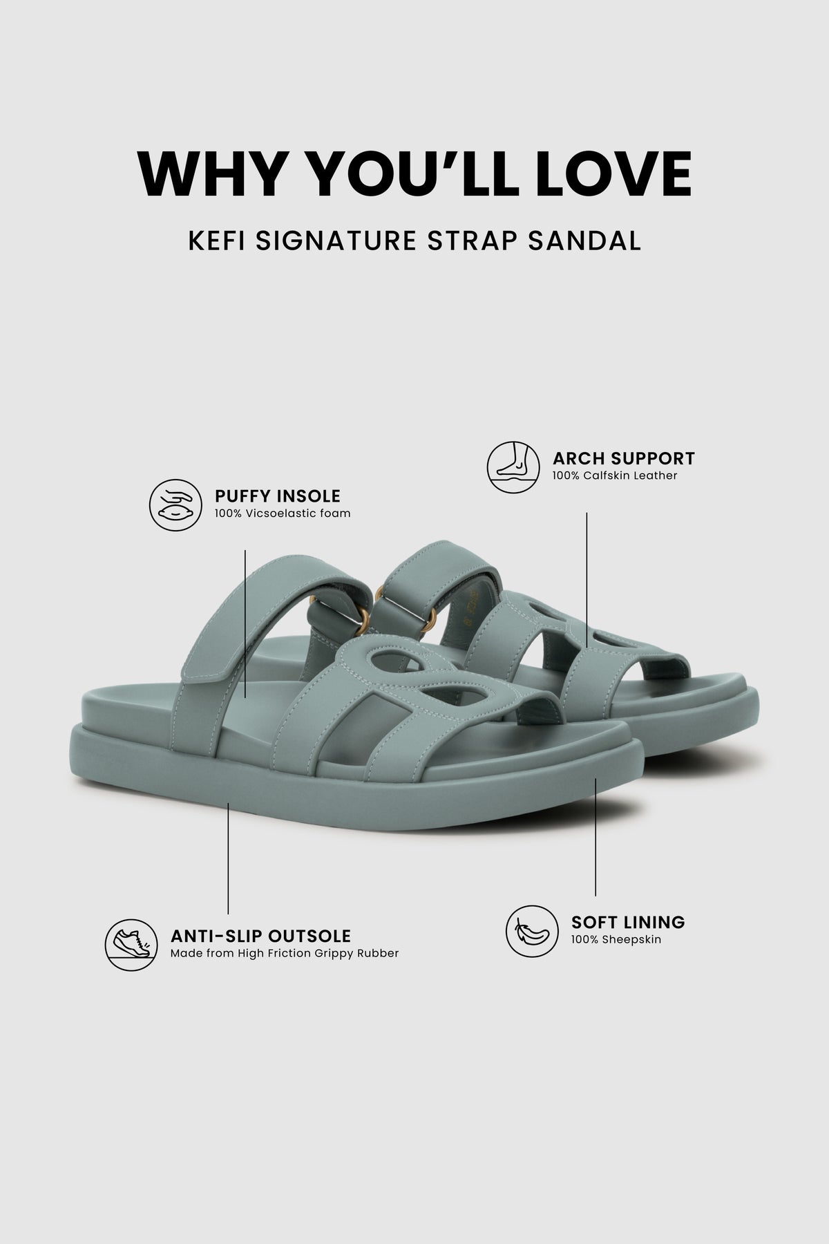 Kefi Signature Strap Sandal - Denim
