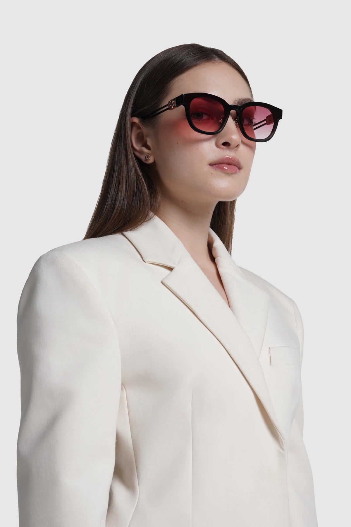 luca sunglasses in pink by buttonscarves worn