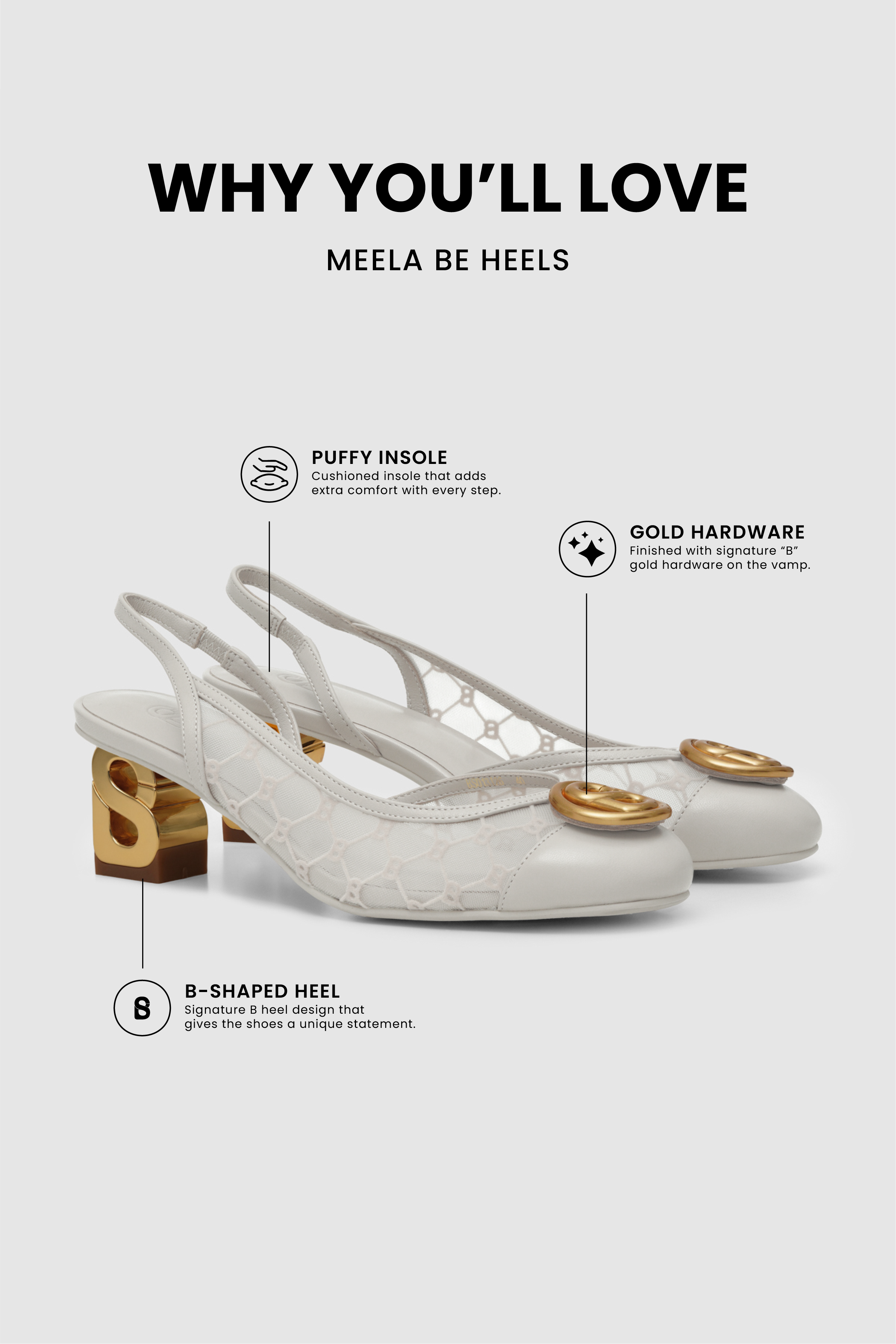 Meela Be Heels - Broken White