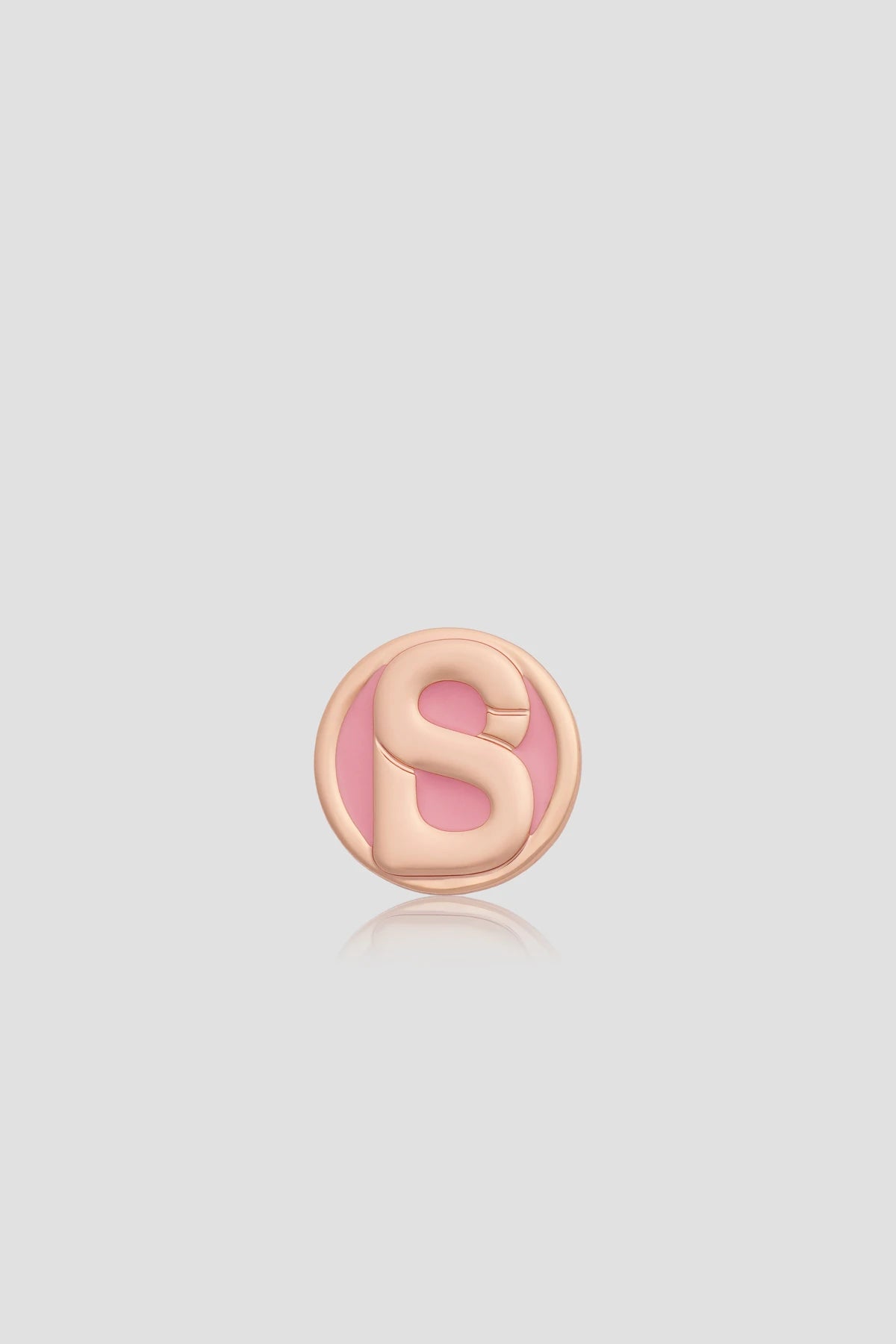 round pin brooch 03 in pink rose gold by buttonscarves front view