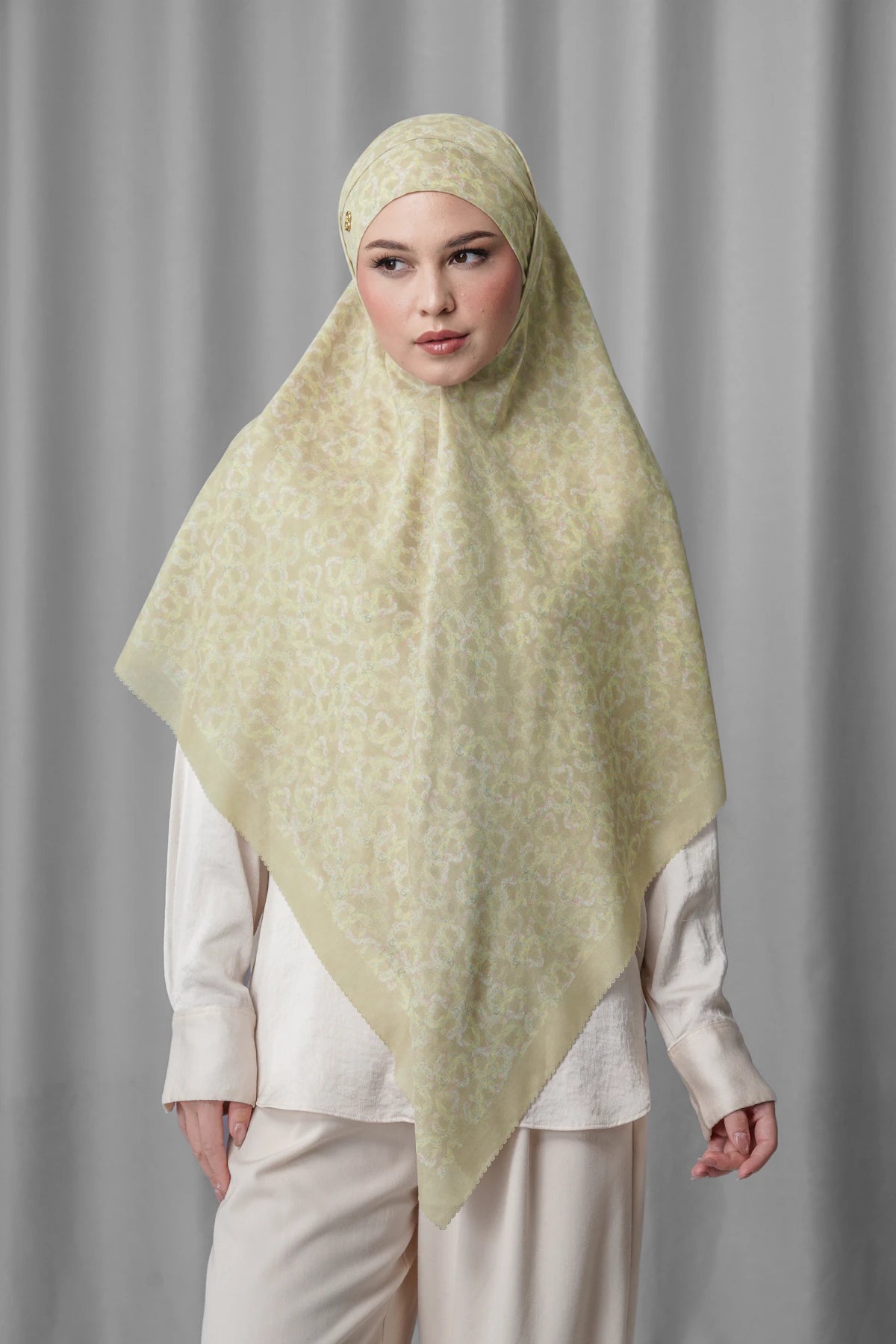 Samla de Fleur Tie Back Square - Pale Khaki