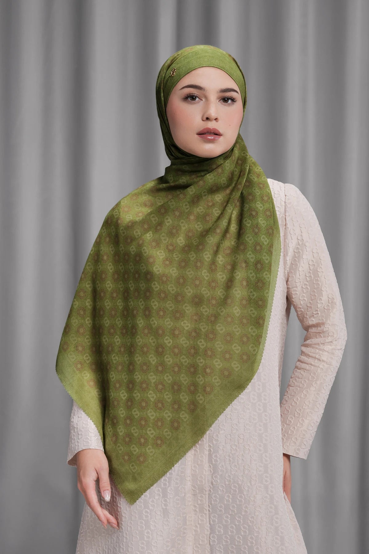 Songket Tie Back Shawl - Palm